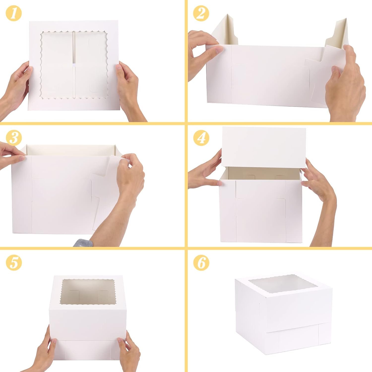 Großhandel 15 Sets Kuchenboxen 10x10x8 Zoll hohe Bäckereiboxen mit Kuchenplatten, weiße quadratische Träger mit Fenster, individuell bedruckbar für Valentinstag, Muttertag, OEM Hersteller für Großmenge. Großhandel 15 Sets Kuchenboxen 10x10x8 Zoll hohe Bäckereiboxen mit Kuchenplatten, weiße quadratische Träger mit Fenster, individuell bedruckbar für Valentinstag, Muttertag, OEM Hersteller für Großmenge.