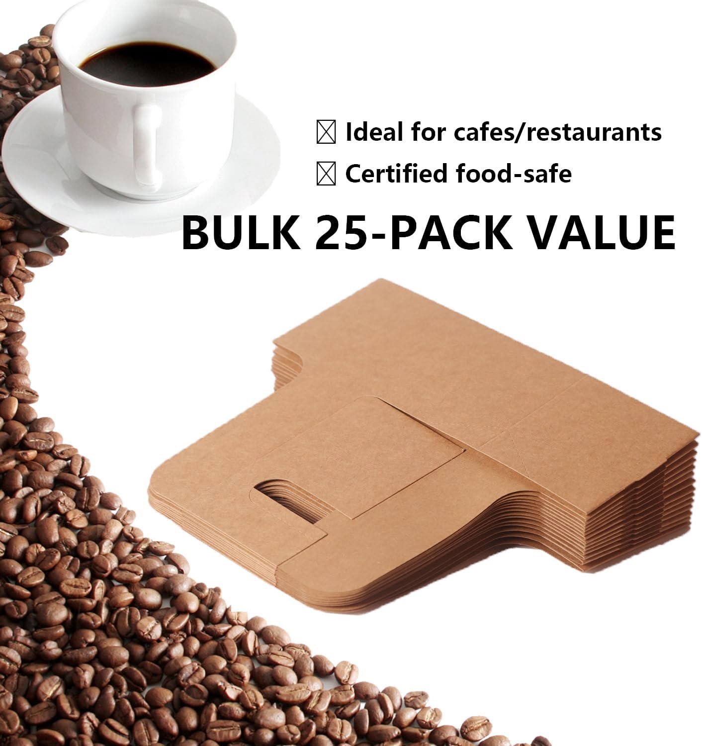 Großhandel 25er Pack 2-Cup/4-Cup Getränketräger mit Griff (12-30oz) | Hersteller von Einweg-Pappbechern | Individuelles Logo auf faltbarem Getränke-Tray für heiße/kalte Getränke, Coffee to Go, Lieferung & Takeout