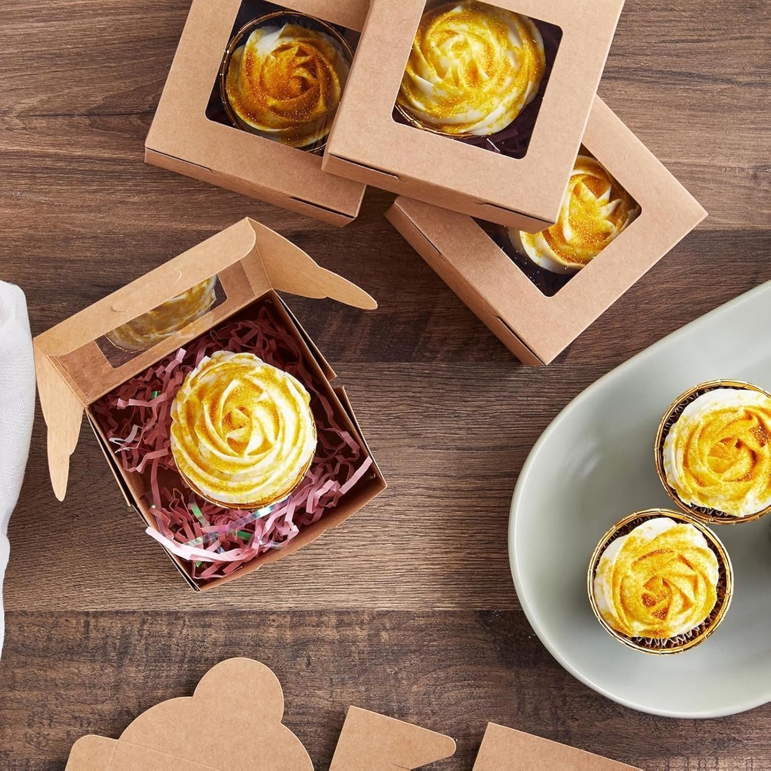 Großhandel Cookie Boxen - 50er Pack, 4 x 4 x 2,5 Zoll in braunem Karton - Pastry Behälter für gebackene Waren mit individuellem Logo - Hersteller von Mini Treat Haltern Großhandel Cookie Boxen - 50er Pack, 4 x 4 x 2,5 Zoll in braunem Karton - Pastry Behälter für gebackene Waren mit individuellem Logo - Hersteller von Mini Treat Haltern