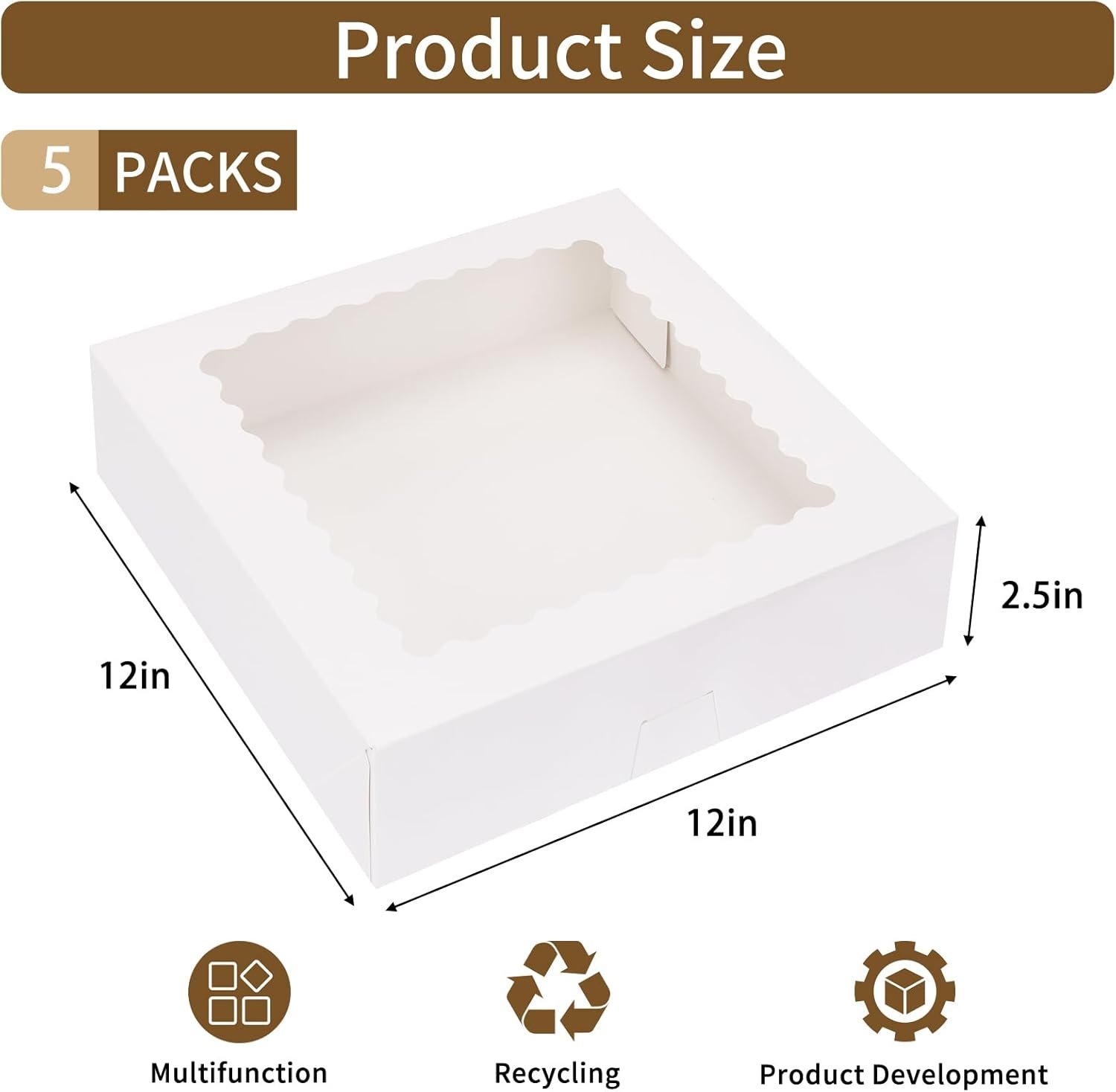 Großhandel 5 Stück Kuchenverpackungen 12x12x2.5 Weiße Bäckerei-Boxen mit Fenster, Auto-Popup Keksboxen für Kuchen, Dessertboxen, Treat Boxen für Pizza, Erdbeeren, Schokolade, Gebäck, Muffins und Donuts, individueller Logo-Service verfügbar, Hersteller von hochwertigen Verpackungen. Großhandel 5 Stück Kuchenverpackungen 12x12x2.5 Weiße Bäckerei-Boxen mit Fenster, Auto-Popup Keksboxen für Kuchen, Dessertboxen, Treat Boxen für Pizza, Erdbeeren, Schokolade, Gebäck, Muffins und Donuts, individueller Logo-Service verfügbar, Hersteller von hochwertigen Verpackungen.