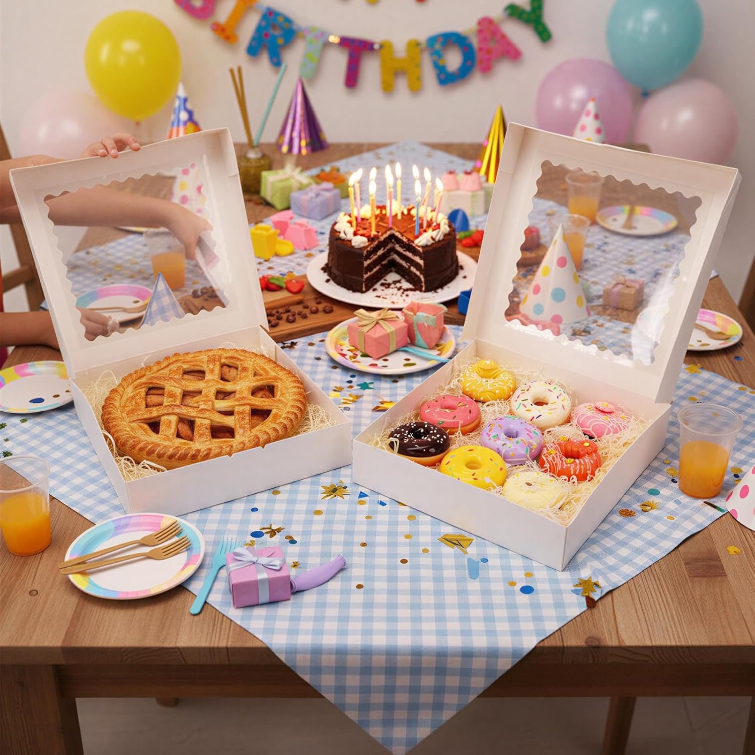 Großhandel 5 Stück Kuchenverpackungen 12x12x2.5 Weiße Bäckerei-Boxen mit Fenster, Auto-Popup Keksboxen für Kuchen, Dessertboxen, Treat Boxen für Pizza, Erdbeeren, Schokolade, Gebäck, Muffins und Donuts, individueller Logo-Service verfügbar, Hersteller von hochwertigen Verpackungen. Großhandel 5 Stück Kuchenverpackungen 12x12x2.5 Weiße Bäckerei-Boxen mit Fenster, Auto-Popup Keksboxen für Kuchen, Dessertboxen, Treat Boxen für Pizza, Erdbeeren, Schokolade, Gebäck, Muffins und Donuts, individueller Logo-Service verfügbar, Hersteller von hochwertigen Verpackungen.