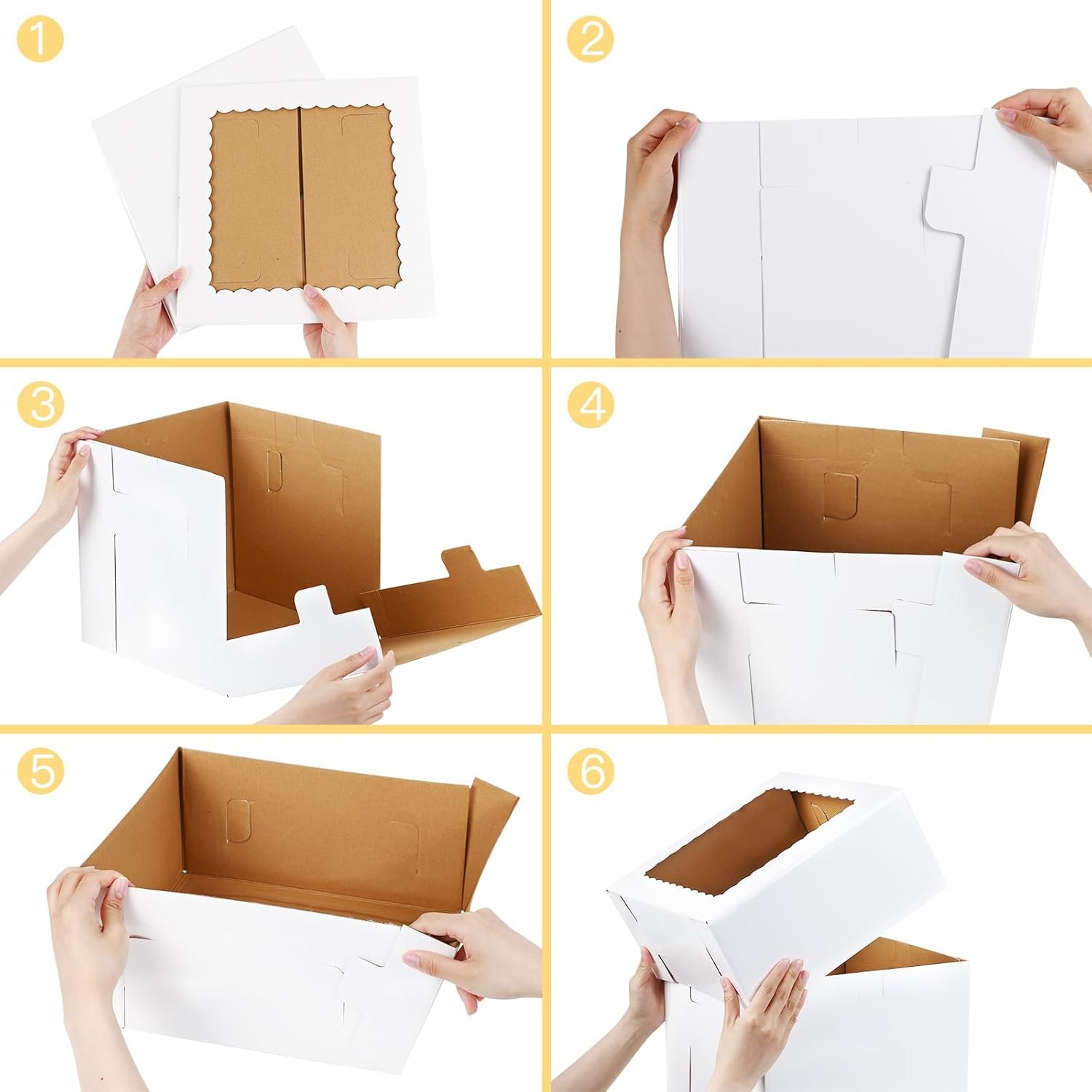 Großhandel 6er Pack 12x12x12 Zoll hohe Tortenboxen mit Böden für mehrstöckige Torten, dicke stabile Bäckereibox mit Fenster, individuell bedruckbar für Valentinstag, Muttertag, Geburtstag, Hochzeit, Party beim Hersteller. Großhandel 6er Pack 12x12x12 Zoll hohe Tortenboxen mit Böden für mehrstöckige Torten, dicke stabile Bäckereibox mit Fenster, individuell bedruckbar für Valentinstag, Muttertag, Geburtstag, Hochzeit, Party beim Hersteller.