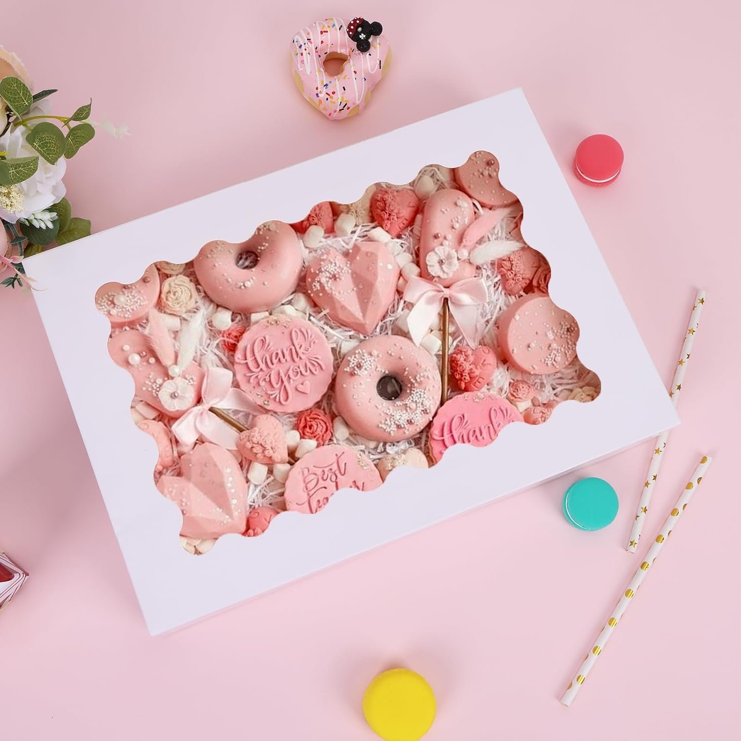 Großhandel 24 Stück Backverpackungen, 14x10x2,5 Zoll Treat-Boxen mit Fenster für Schokoladenüberzogene Erdbeeren, Donuts, Torten, Muffins und Gebäck von einem Hersteller mit individueller Logo-Gestaltung. Großhandel 24 Stück Backverpackungen, 14x10x2,5 Zoll Treat-Boxen mit Fenster für Schokoladenüberzogene Erdbeeren, Donuts, Torten, Muffins und Gebäck von einem Hersteller mit individueller Logo-Gestaltung.
