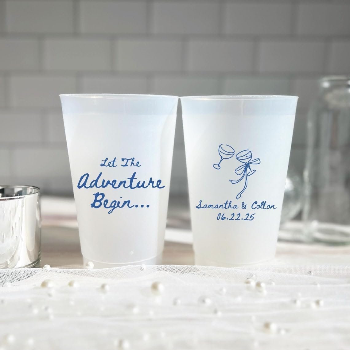 Großhandel 100 personalisierte frosted Plastik wiederverwendbare Partybecher 16oz, individuelles Logo für Hochzeiten und Brautpartys, OEM und maßgeschneiderte Einwegbecher
