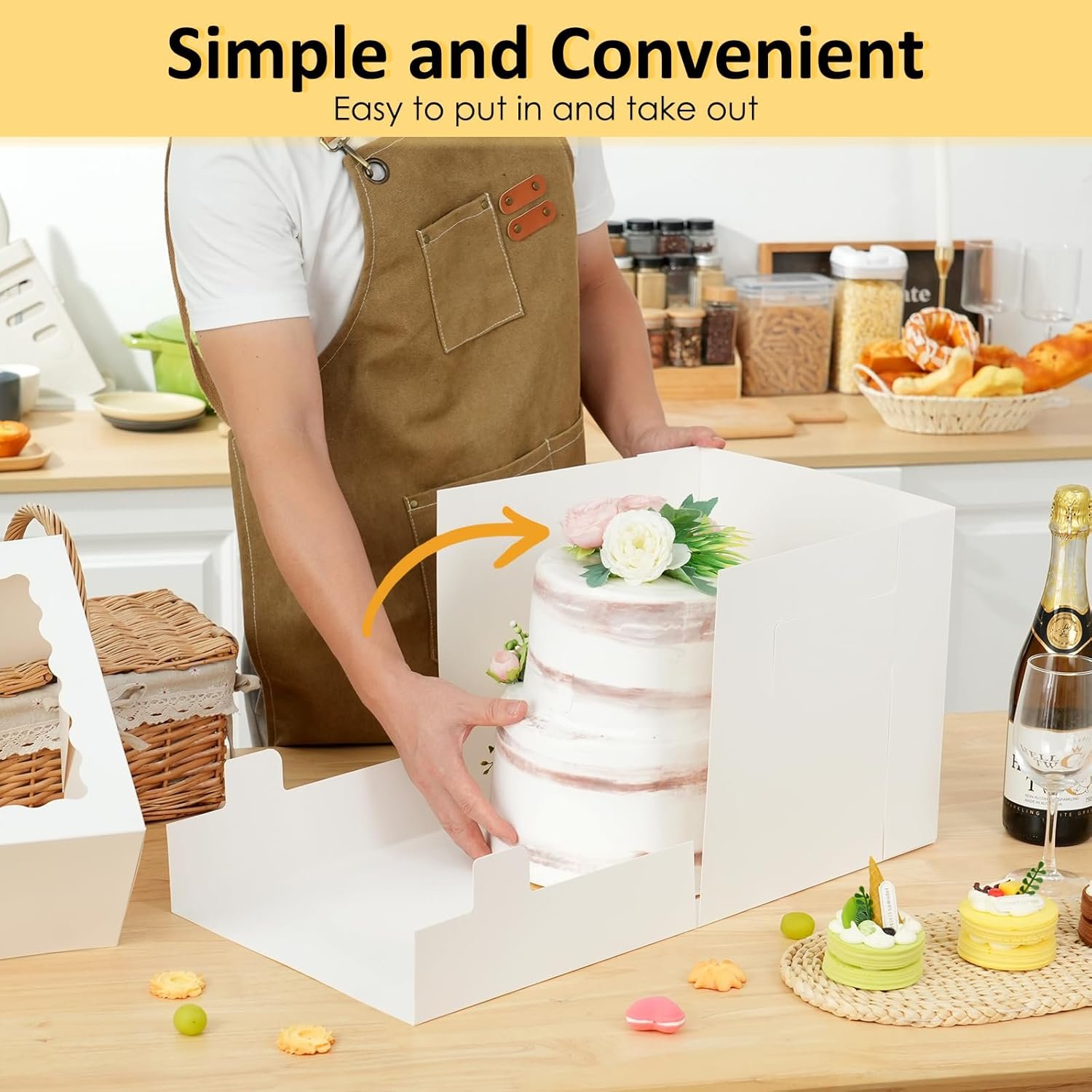 Großhandel 16 Stück Kuchenboxen, 12x12x12 Zoll hohe Kuchenbehälter mit Fenster für Torten, stabiler Einweg-Bäckerei-Träger mit Deckel, für individuelles Logo, Hochzeit, Valentinstag, Muttertag, Geburtstag, OEM Großhandel 16 Stück Kuchenboxen, 12x12x12 Zoll hohe Kuchenbehälter mit Fenster für Torten, stabiler Einweg-Bäckerei-Träger mit Deckel, für individuelles Logo, Hochzeit, Valentinstag, Muttertag, Geburtstag, OEM