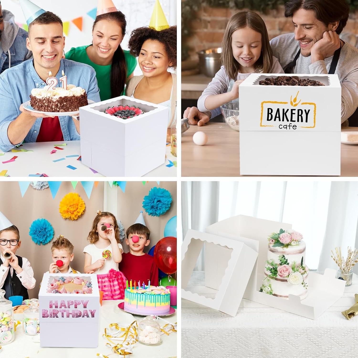 Großhandel 16 Stück Kuchenboxen, 12x12x12 Zoll hohe Kuchenbehälter mit Fenster für Torten, stabiler Einweg-Bäckerei-Träger mit Deckel, für individuelles Logo, Hochzeit, Valentinstag, Muttertag, Geburtstag, OEM Großhandel 16 Stück Kuchenboxen, 12x12x12 Zoll hohe Kuchenbehälter mit Fenster für Torten, stabiler Einweg-Bäckerei-Träger mit Deckel, für individuelles Logo, Hochzeit, Valentinstag, Muttertag, Geburtstag, OEM