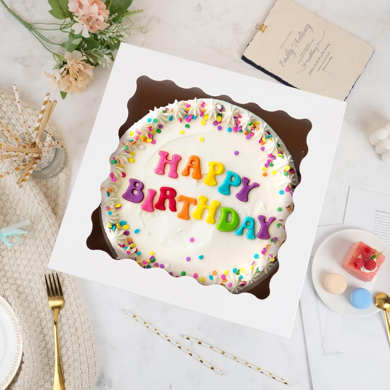 Großhandel 16 Stück Kuchenboxen, 12x12x12 Zoll hohe Kuchenbehälter mit Fenster für Torten, stabiler Einweg-Bäckerei-Träger mit Deckel, für individuelles Logo, Hochzeit, Valentinstag, Muttertag, Geburtstag, OEM Großhandel 16 Stück Kuchenboxen, 12x12x12 Zoll hohe Kuchenbehälter mit Fenster für Torten, stabiler Einweg-Bäckerei-Träger mit Deckel, für individuelles Logo, Hochzeit, Valentinstag, Muttertag, Geburtstag, OEM