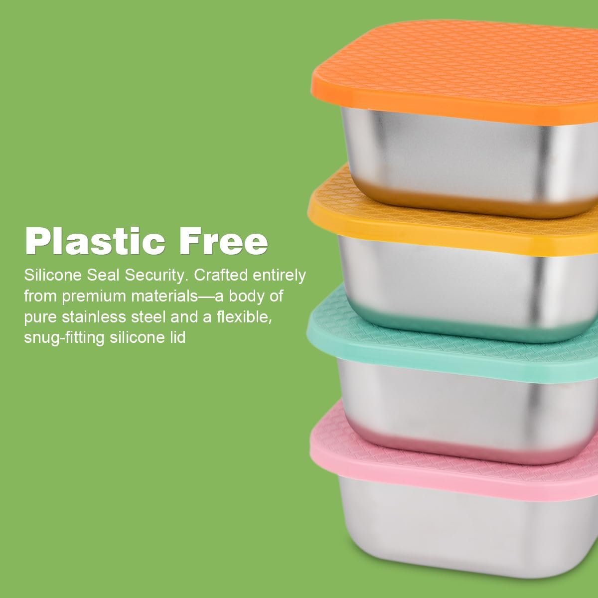 Großhandel 4er Set Sandwichbehälter: 30oz Edelstahl Lunchbox mit Silikondeckeln, wiederverwendbarer Behälter für Mahlzeiten, OEM-fähige Vorrichtung für Küche & Büro, Lebensmittelaufbewahrung für Salate, Snacks und Früchte