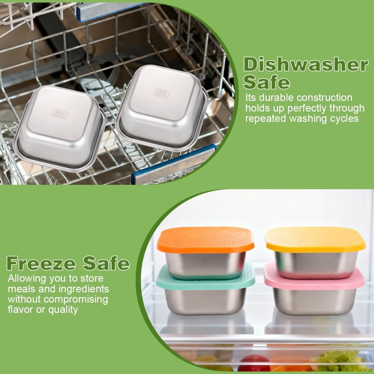 Großhandel 4er Set Sandwichbehälter: 30oz Edelstahl Lunchbox mit Silikondeckeln, wiederverwendbarer Behälter für Mahlzeiten, OEM-fähige Vorrichtung für Küche & Büro, Lebensmittelaufbewahrung für Salate, Snacks und Früchte