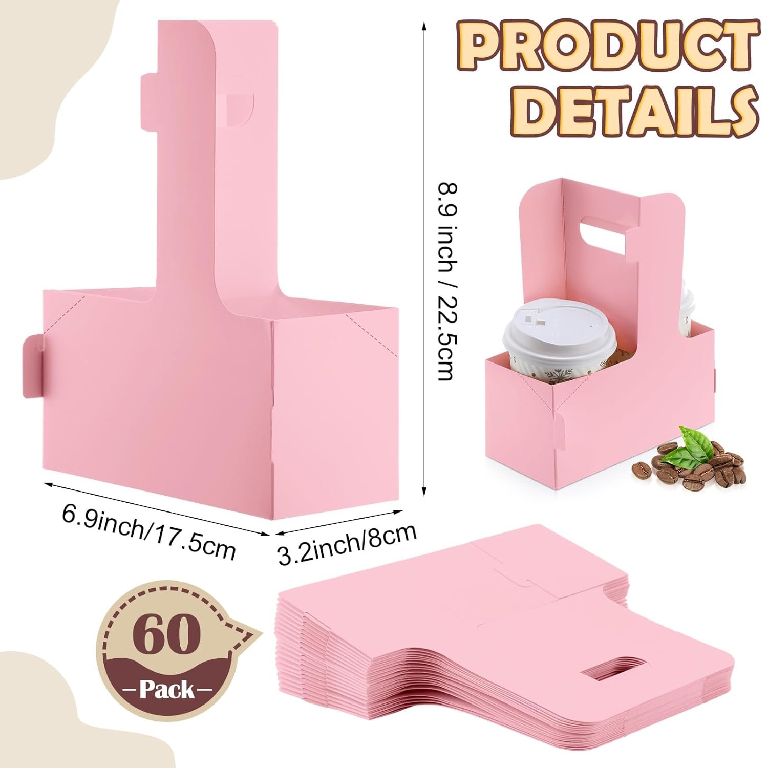 Großhandel 60 Stück 2-Tassen Getränke Träger mit Griff 6,9 x 3,2 x 8,9 Zoll für Kaffee Hot und Cold Getränke Takeout für Cafés und Restaurants, individuelle Logo Anpassung, OEM, hochwertiger Papp Getränkehalter für Hochzeiten und Essenslieferung, Bulk. Großhandel 60 Stück 2-Tassen Getränke Träger mit Griff 6,9 x 3,2 x 8,9 Zoll für Kaffee Hot und Cold Getränke Takeout für Cafés und Restaurants, individuelle Logo Anpassung, OEM, hochwertiger Papp Getränkehalter für Hochzeiten und Essenslieferung, Bulk.