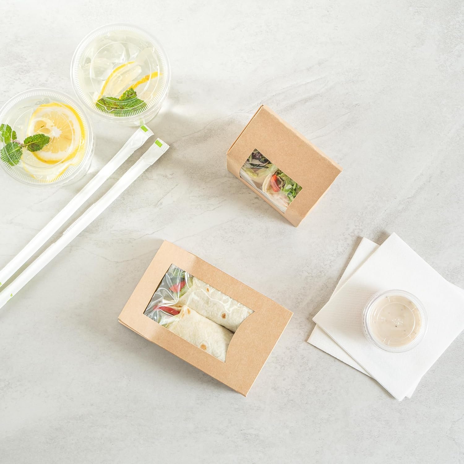 Großhandel 200 Stück 5,9 x 3,7 Zoll Sandwich Wrap Behälter, mit Fenster, wegwerfbare Kraftpapier Sandwich Boxen, OEM, fettbeständige Beschichtung Großhandel 200 Stück 5,9 x 3,7 Zoll Sandwich Wrap Behälter, mit Fenster, wegwerfbare Kraftpapier Sandwich Boxen, OEM, fettbeständige Beschichtung