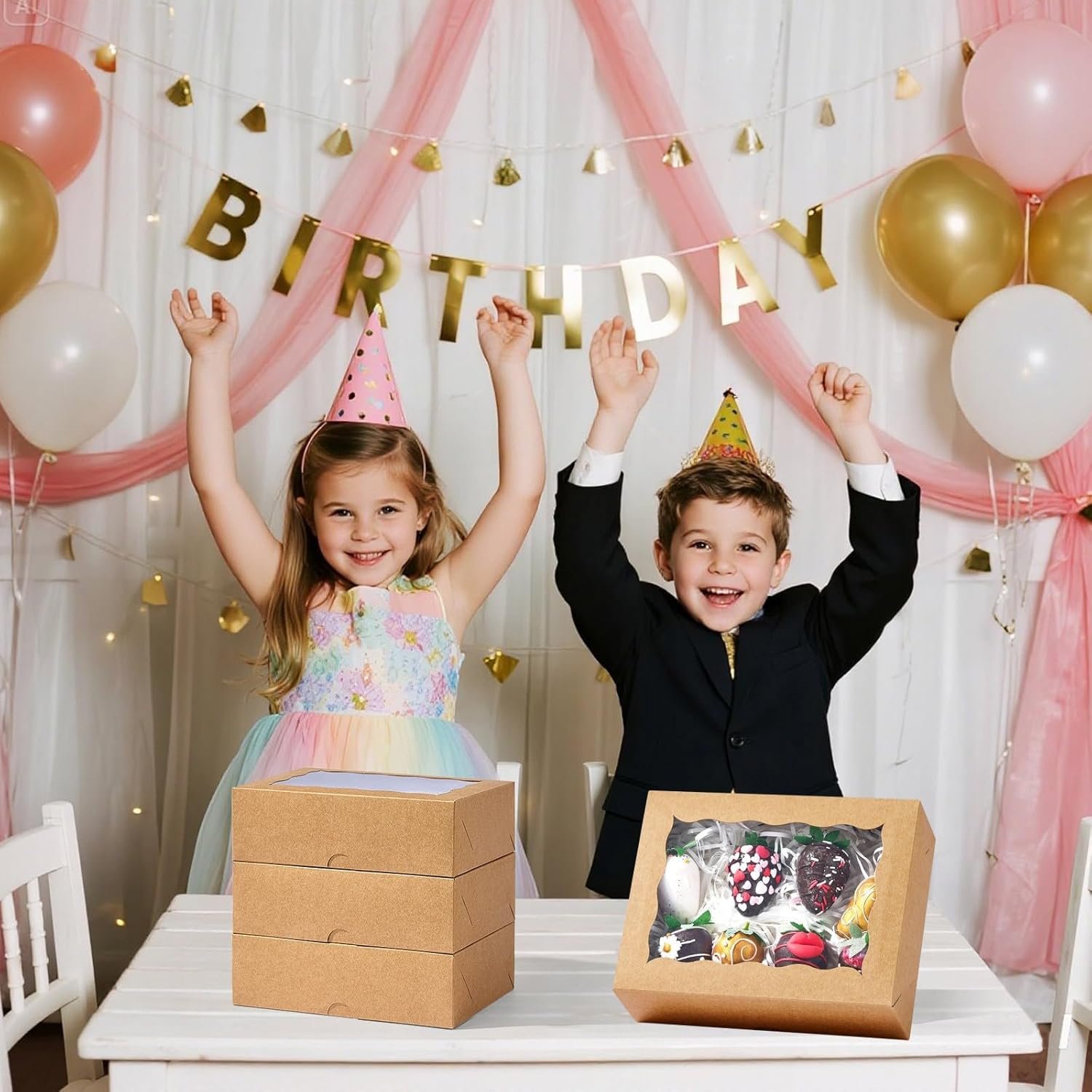 Großhandel 8 Stück braune Backboxen mit Fenster, 8x6x2,5 Zoll, perfekte Geschenkverpackung für Macarons, Trüffel, Kekse, Donuts, individuell anpassbar mit Logo, hergestellt von einem zuverlässigen Produzenten.