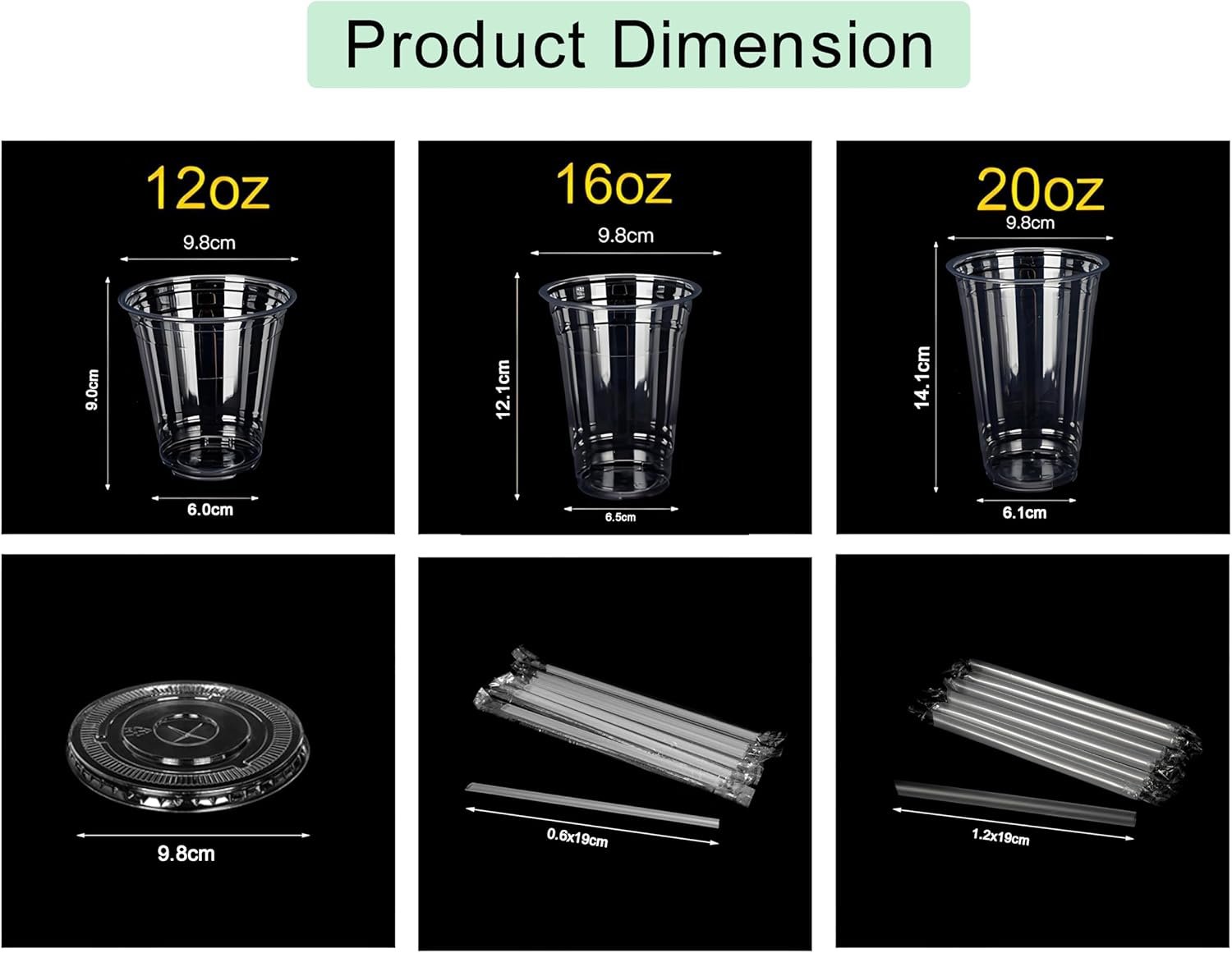 Großhandel Einweg-Cups mit individuelles Logo, maßgeschneiderte Aufkleber, Deckel und Strohhalme Set für kalte Getränke und Eiskaffee (12oz) vom Hersteller, Bulk-Optionen verfügbar.