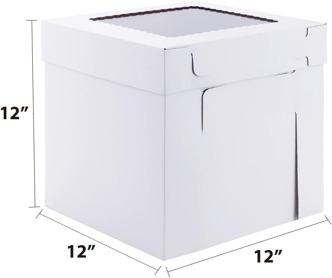Großhandel Tortenboxen 12x12x12 Zoll [10er Pack], für mehrstöckige Torten, stabil und dick, Hersteller von weißem Hochzeitstortenbox mit Fenster, disposible Kuchenbehälter, Eigenmarke