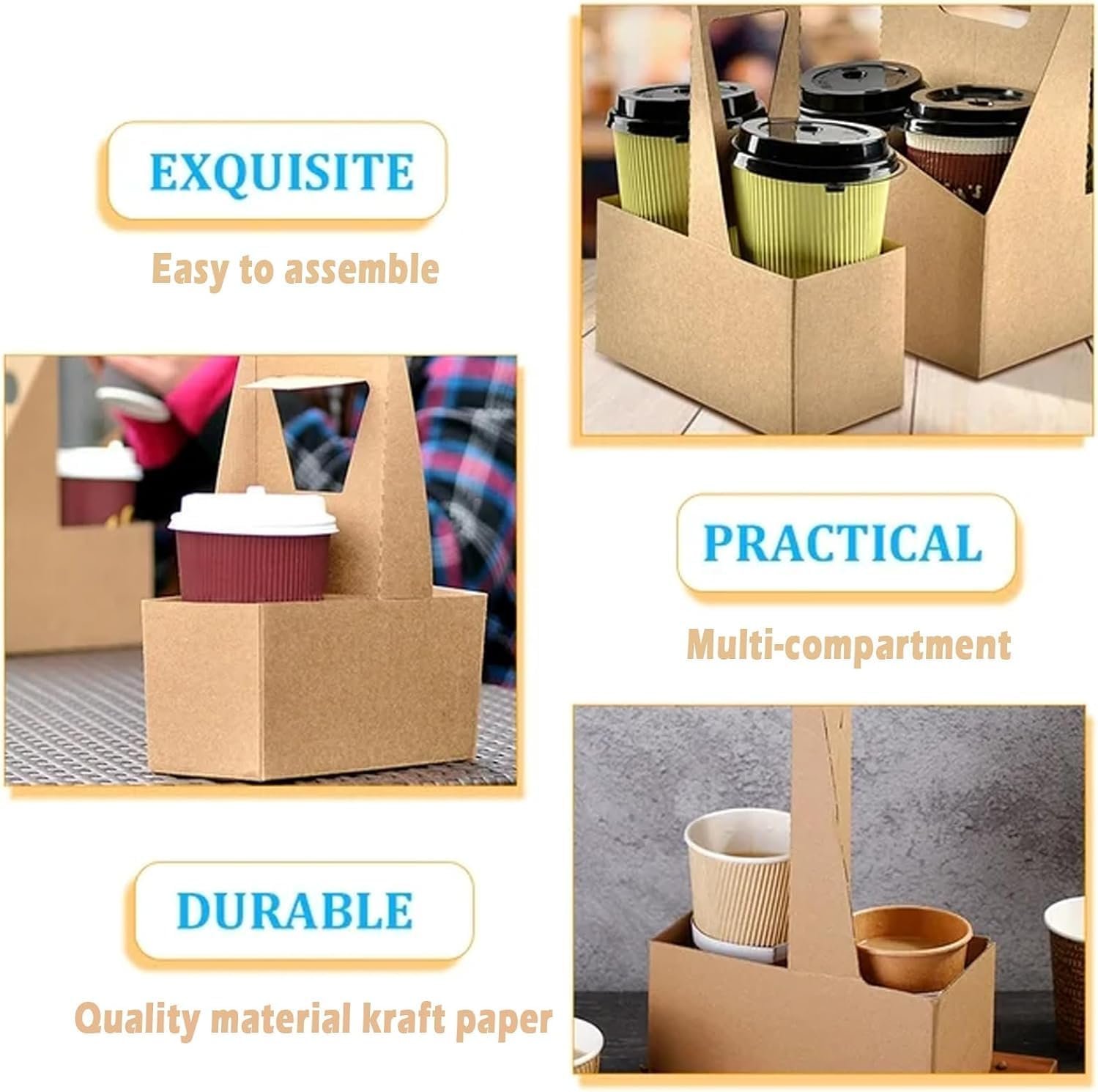 Großhandel 20er Pack Kraft Drink Träger mit Griffen, 2 Becher Einweg-Papierbecherhalter für heiße oder kalte Getränke, OEM für Takeout, Café und Restaurant Lebensmittellieferung, Bulk To-Go Kaffee Papierverpackung. Großhandel 20er Pack Kraft Drink Träger mit Griffen, 2 Becher Einweg-Papierbecherhalter für heiße oder kalte Getränke, OEM für Takeout, Café und Restaurant Lebensmittellieferung, Bulk To-Go Kaffee Papierverpackung.