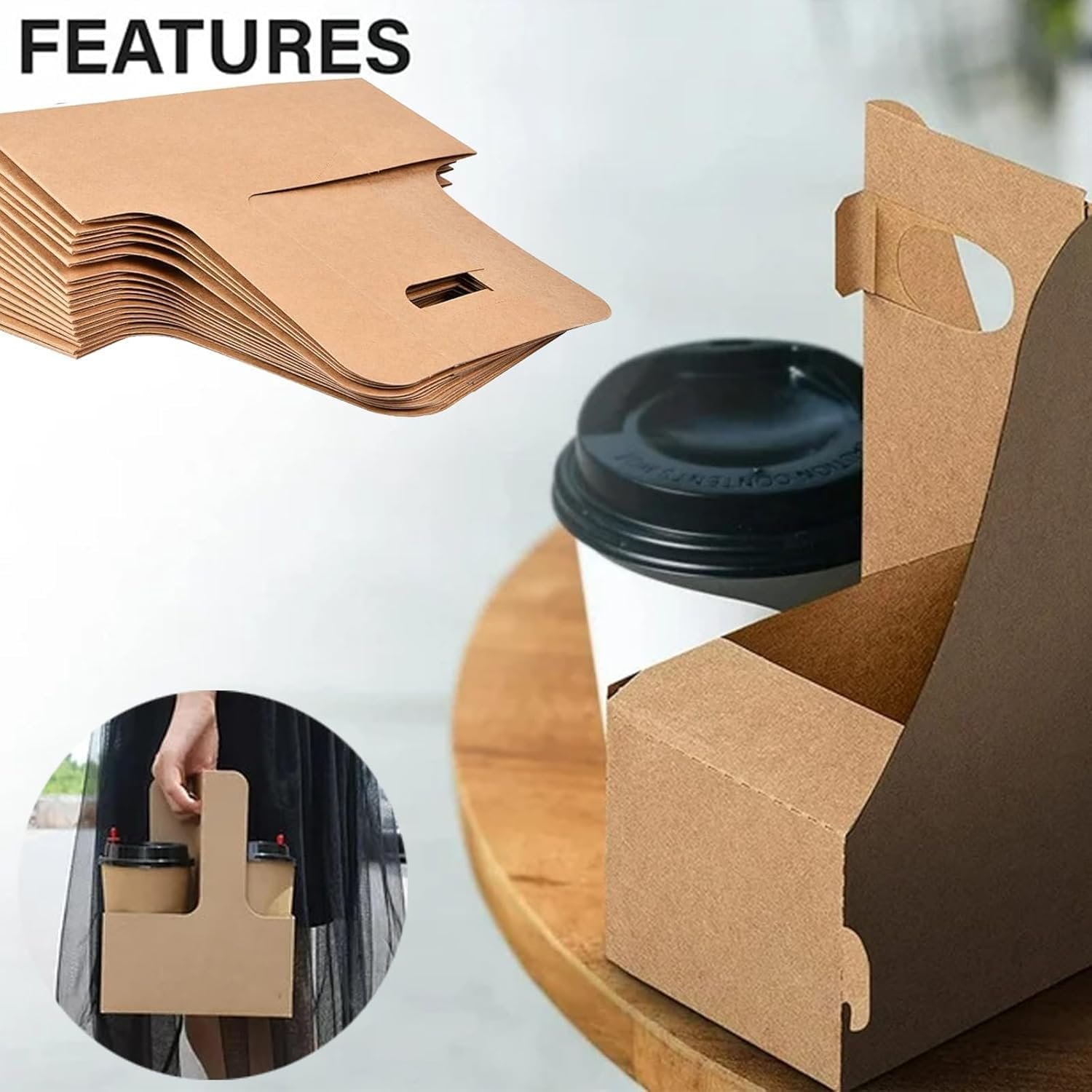 Großhandel 20er Pack Kraft Drink Träger mit Griffen, 2 Becher Einweg-Papierbecherhalter für heiße oder kalte Getränke, OEM für Takeout, Café und Restaurant Lebensmittellieferung, Bulk To-Go Kaffee Papierverpackung. Großhandel 20er Pack Kraft Drink Träger mit Griffen, 2 Becher Einweg-Papierbecherhalter für heiße oder kalte Getränke, OEM für Takeout, Café und Restaurant Lebensmittellieferung, Bulk To-Go Kaffee Papierverpackung.