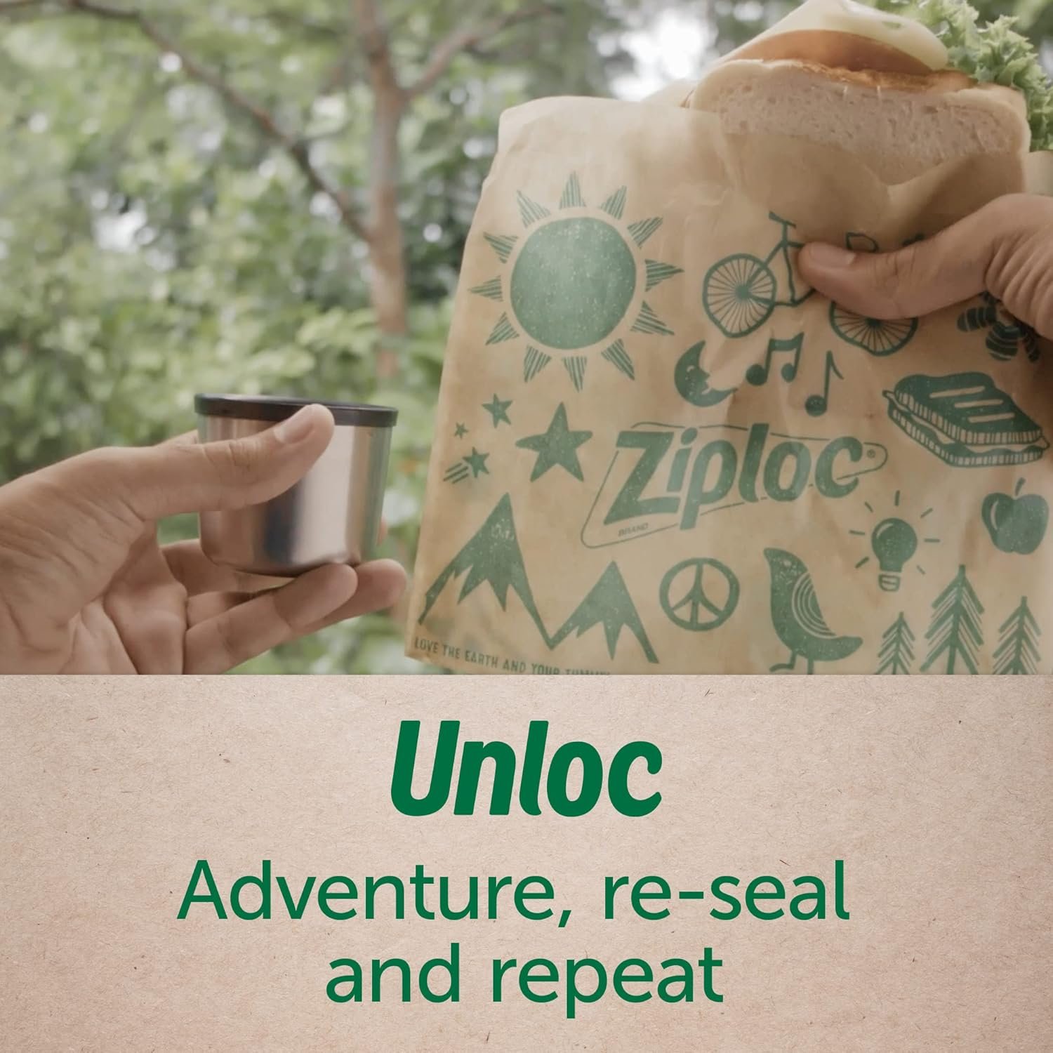 Großhandel Recycelbare Ziploc Papier Sandwich- und Snackbeutel mit bunten Designs, Individuelles Logo, 50 Stück in Bulk