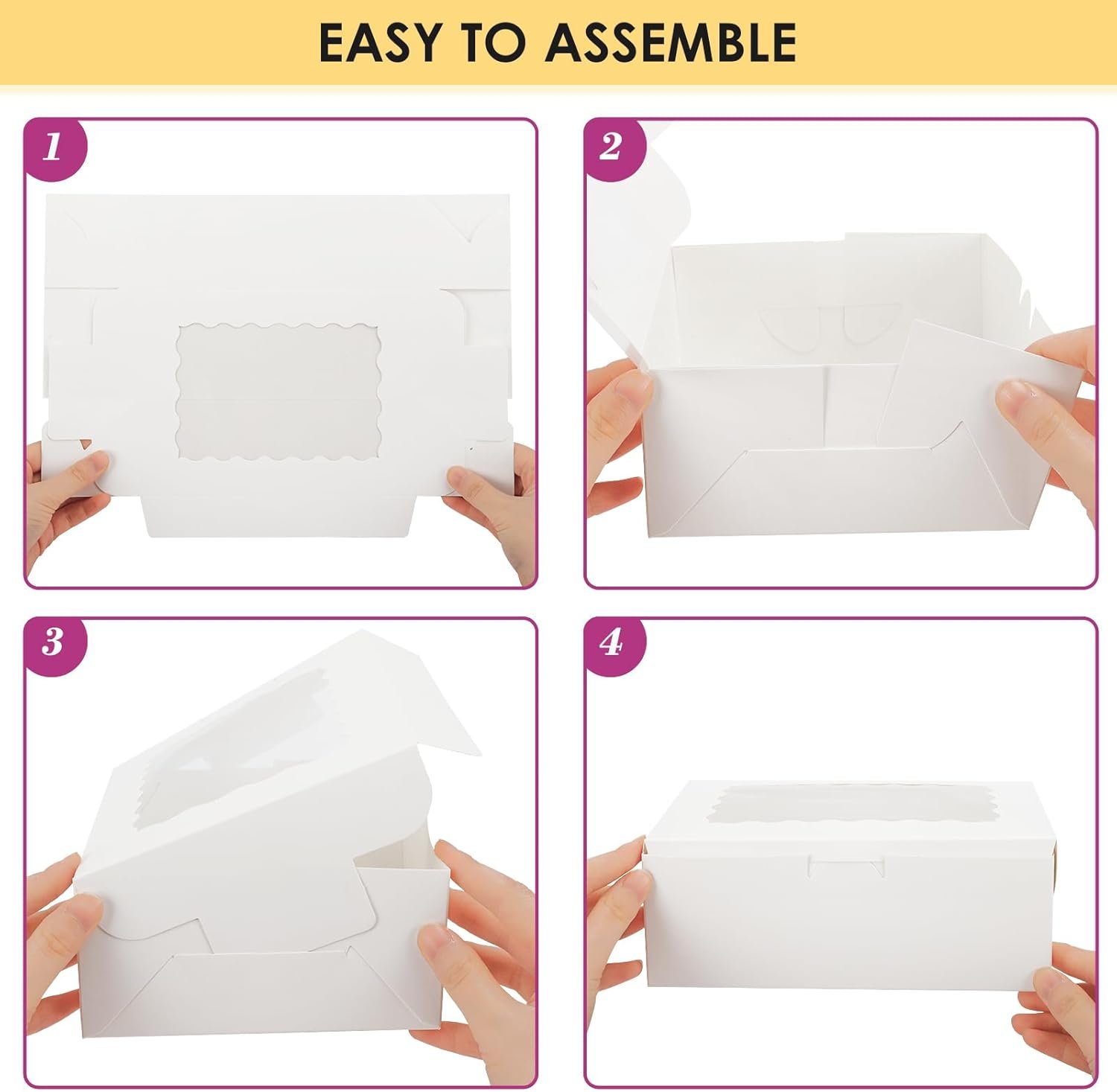 Großhandel 48 Stück Cookie Boxen mit Fenster 8x6x2,5 Zoll, für individuelle Logos und als OEM verfügbares Design, ideal für Leckereien, Schokolade, Erdbeeren, Bonbons, Muffins und Donuts.