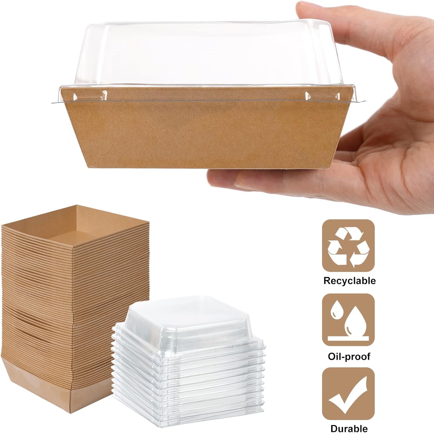 Großhandel 50er Pack Charcuterie-Boxen, 4 Zoll große, braune, ölbeständige Kraftpapier-Nahrungsmittelbehälter für Sandwiches, Kekse, heiße Schokolade, Cupcakes und Erdbeeren, individuell bedruckbar, Hersteller von Verpackungen Großhandel 50er Pack Charcuterie-Boxen, 4 Zoll große, braune, ölbeständige Kraftpapier-Nahrungsmittelbehälter für Sandwiches, Kekse, heiße Schokolade, Cupcakes und Erdbeeren, individuell bedruckbar, Hersteller von Verpackungen