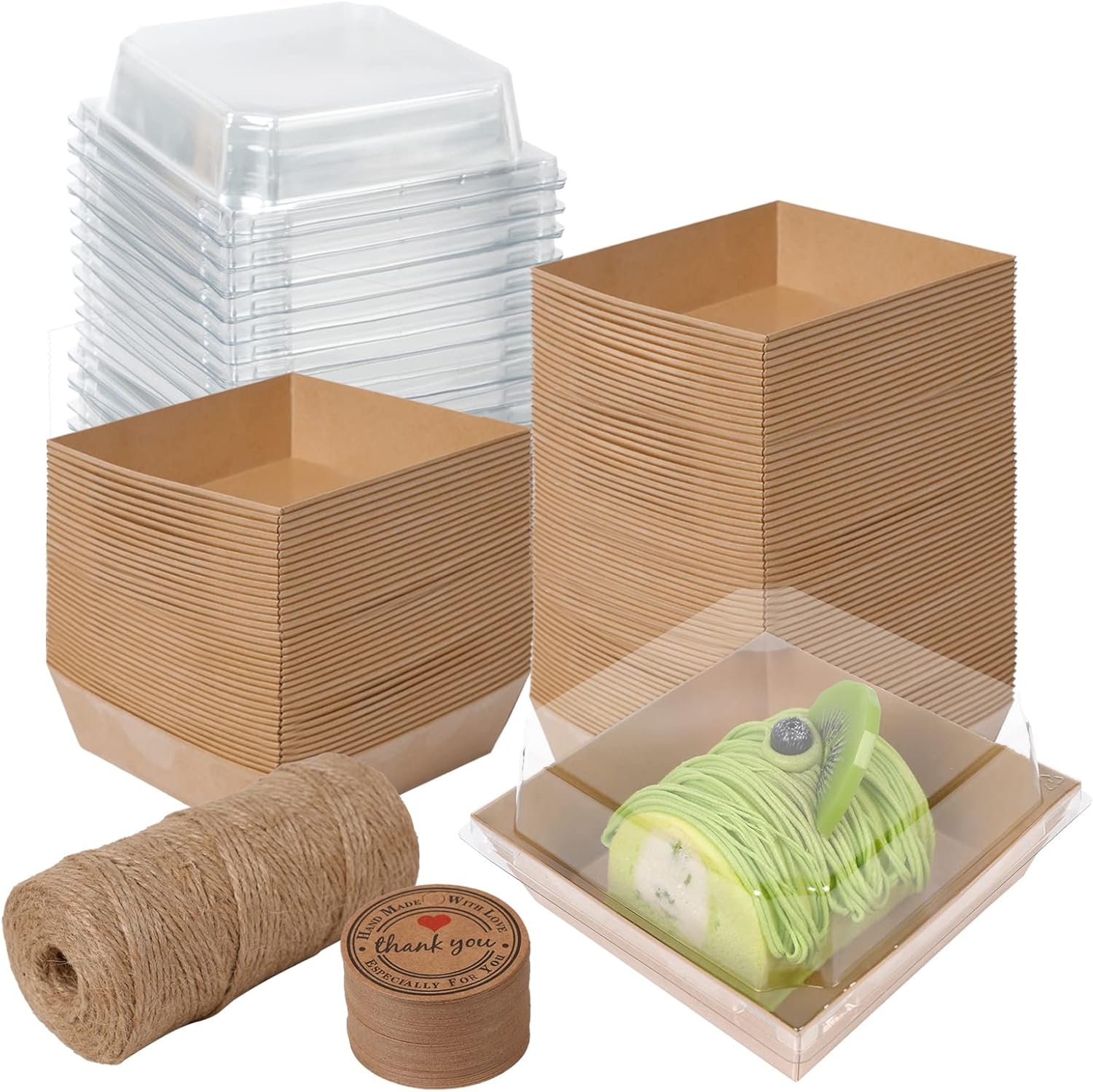 Großhandel 50er Pack Charcuterie-Boxen, 4 Zoll große, braune, ölbeständige Kraftpapier-Nahrungsmittelbehälter für Sandwiches, Kekse, heiße Schokolade, Cupcakes und Erdbeeren, individuell bedruckbar, Hersteller von Verpackungen