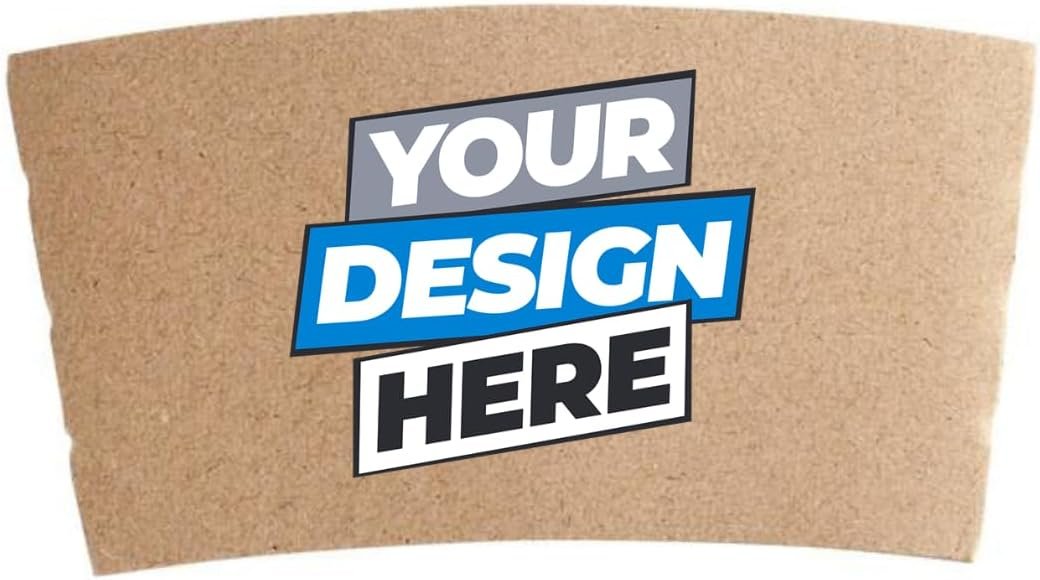 Großhandel individuelle Logo-Papierkaffeebecher mit Kraftärmel in individueller Vollfarbdruck für 12-20 oz Becher, 100 Stück vom Hersteller