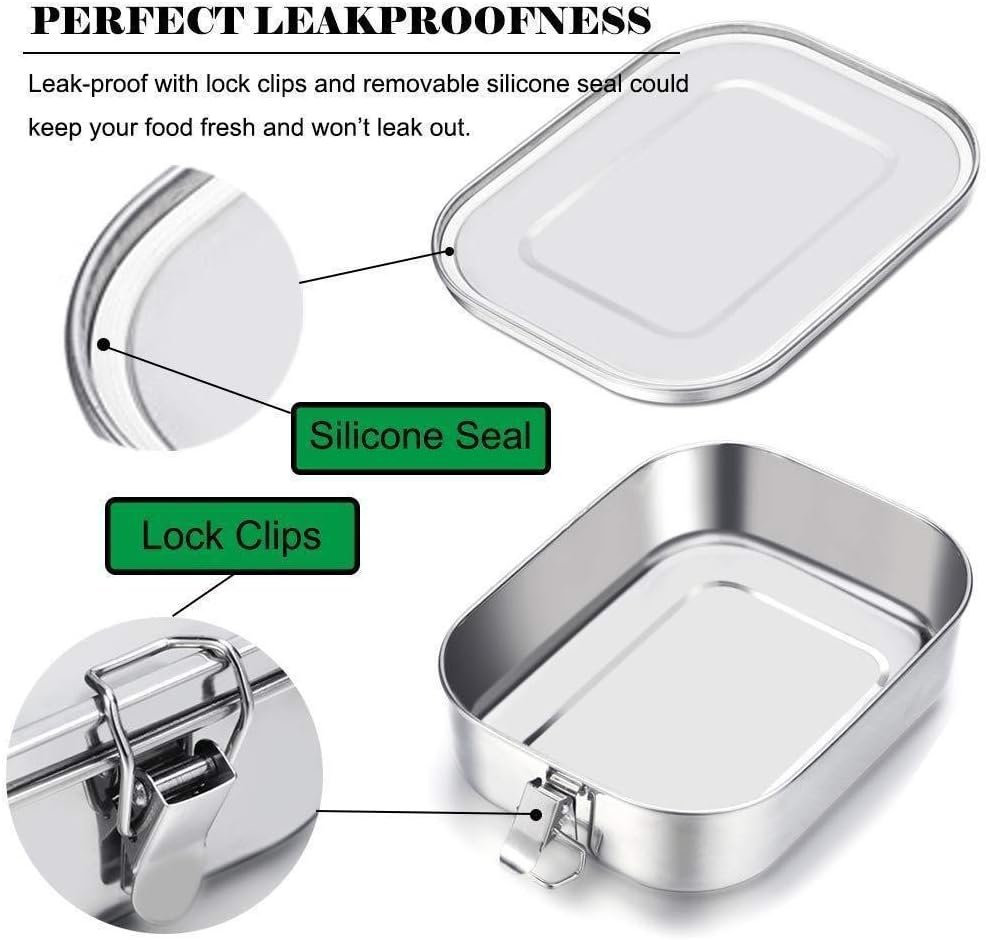 Großhandel Edelstahl Bento Lunchbox 1400 ml - Leckdichte Metall Bento-Box, großer Aufbewahrungsbehälter mit Verriegelungsclips, Snackbehälter, Geschirrspüler geeignet, individuelles Logo, OEM Hersteller.