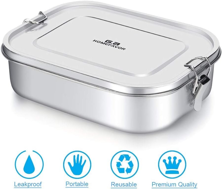 Großhandel Edelstahl Bento Lunchbox 1400 ml - Leckdichte Metall Bento-Box, großer Aufbewahrungsbehälter mit Verriegelungsclips, Snackbehälter, Geschirrspüler geeignet, individuelles Logo, OEM Hersteller.