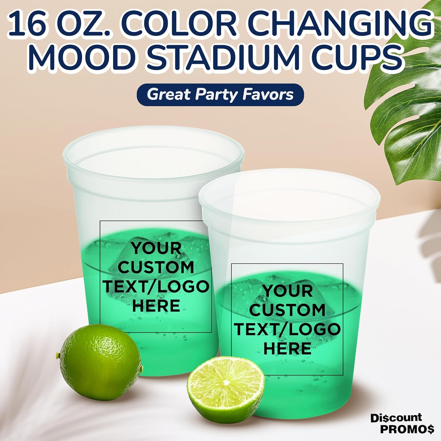 Großhandel 16 oz benutzerdefinierte farbwechselnde Plastikbecher, Set von 10/50/100, perfekt für Geburtstagsfeiern, Hochzeiten, Picknicks, Strände, Partys - OEM, wiederverwendbar, individuelles Logo