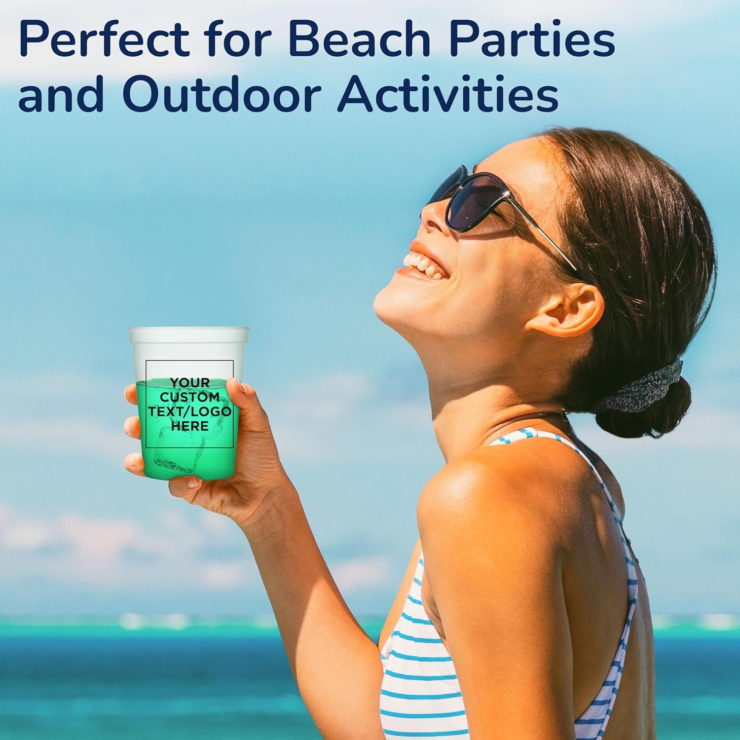 Großhandel 16 oz benutzerdefinierte farbwechselnde Plastikbecher, Set von 10/50/100, perfekt für Geburtstagsfeiern, Hochzeiten, Picknicks, Strände, Partys - OEM, wiederverwendbar, individuelles Logo