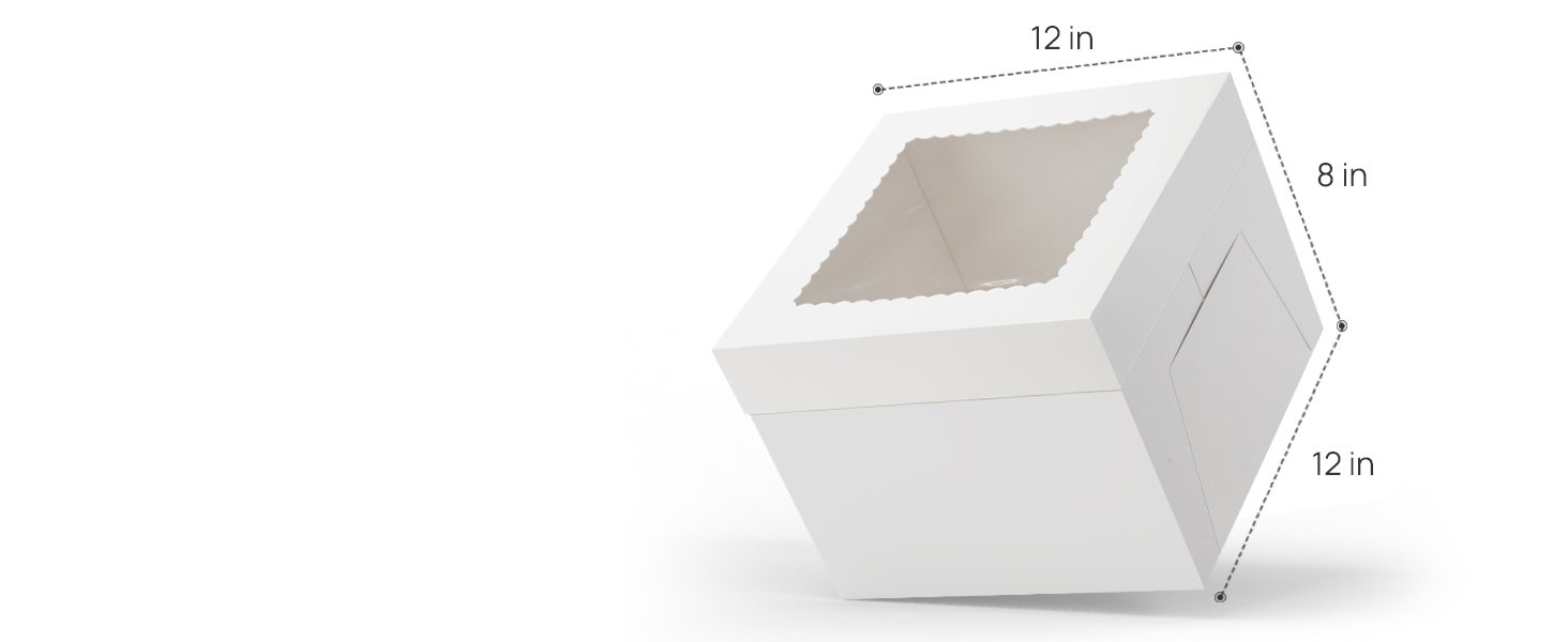 Großhandel 10 Stück Kuchenboxen, 12x12x8 Zoll hohe Kuchenbox mit Fenster, weiße Bäckereiboxen für Mehrlagenkuchen, Lieferant für Backzubehör und individuelles Logo. Großhandel 10 Stück Kuchenboxen, 12x12x8 Zoll hohe Kuchenbox mit Fenster, weiße Bäckereiboxen für Mehrlagenkuchen, Lieferant für Backzubehör und individuelles Logo.
