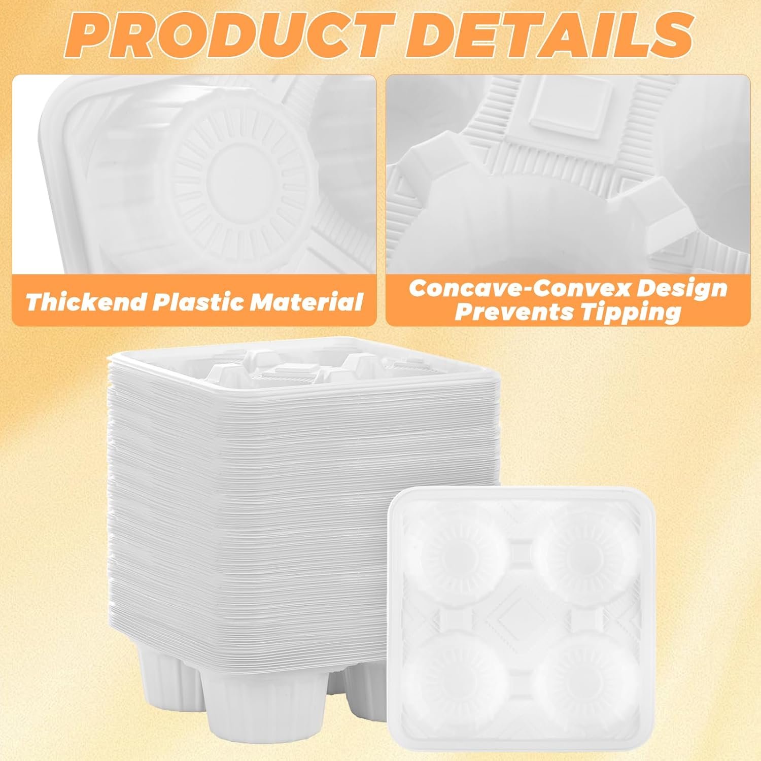 Großhandel 250er Pack 4-Becher Einweg-Träger für Getränke, Kunststoff-Träger für heiße und kalte Getränke, 8-32 oz Kaffeebecher-Halter für Takeaway, Lieferung, Hersteller individuell bedruckt mit eigenem Logo.