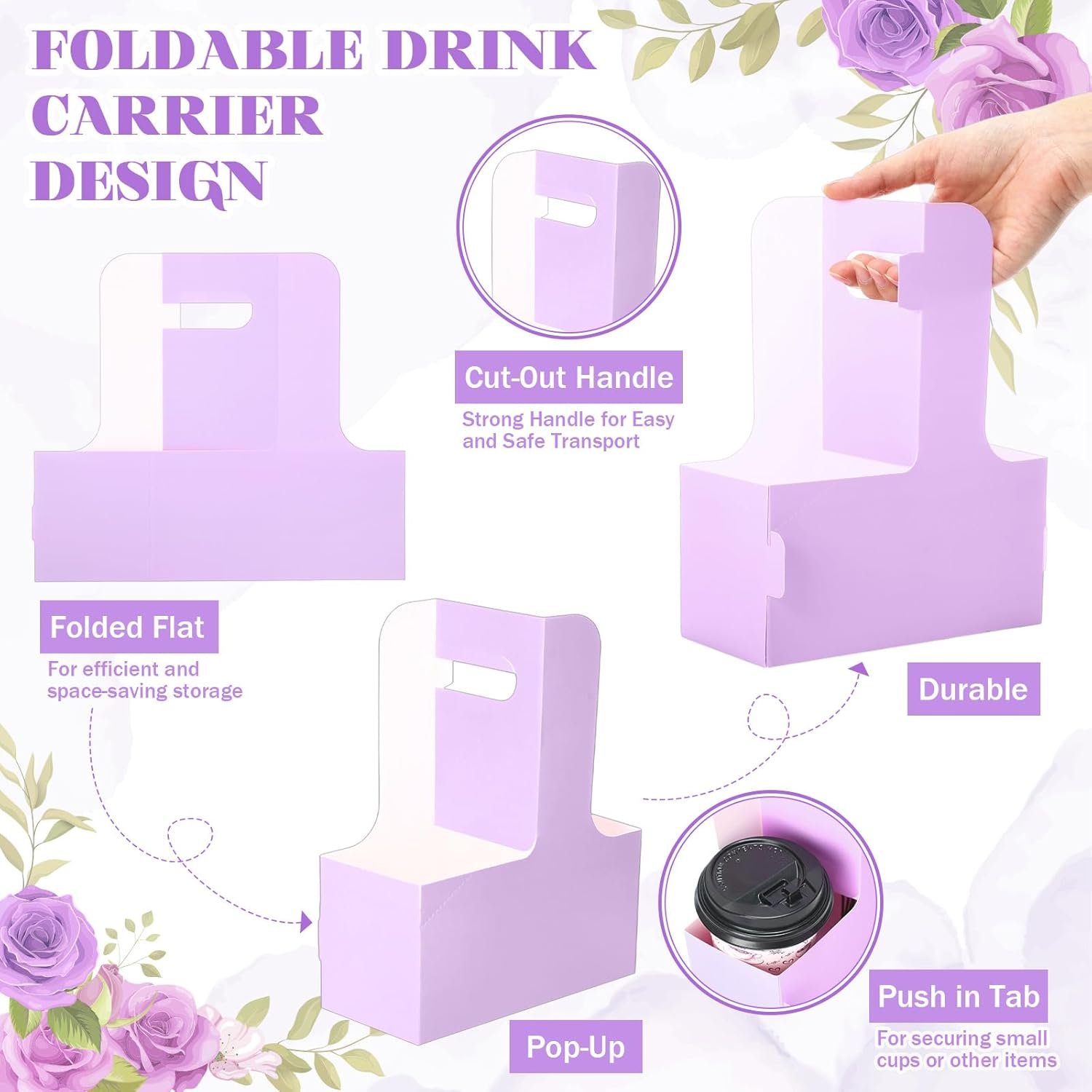 Großhandel 10er Pack 2-Tassen Tragetasche für Getränke mit Griff, Papier-Tragetasche für Kaffee, Hot und Cold Drinks, Take Out Becherträger für die Lebensmittelzustellung mit individuellem Logo. Großhandel 10er Pack 2-Tassen Tragetasche für Getränke mit Griff, Papier-Tragetasche für Kaffee, Hot und Cold Drinks, Take Out Becherträger für die Lebensmittelzustellung mit individuellem Logo.