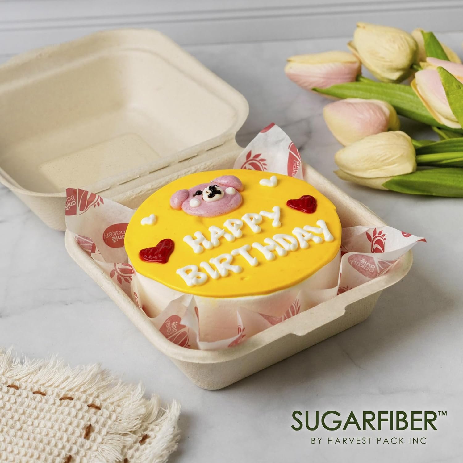 Großhandel 50 Stück kompostierbare Klappbehälter 6 X 6