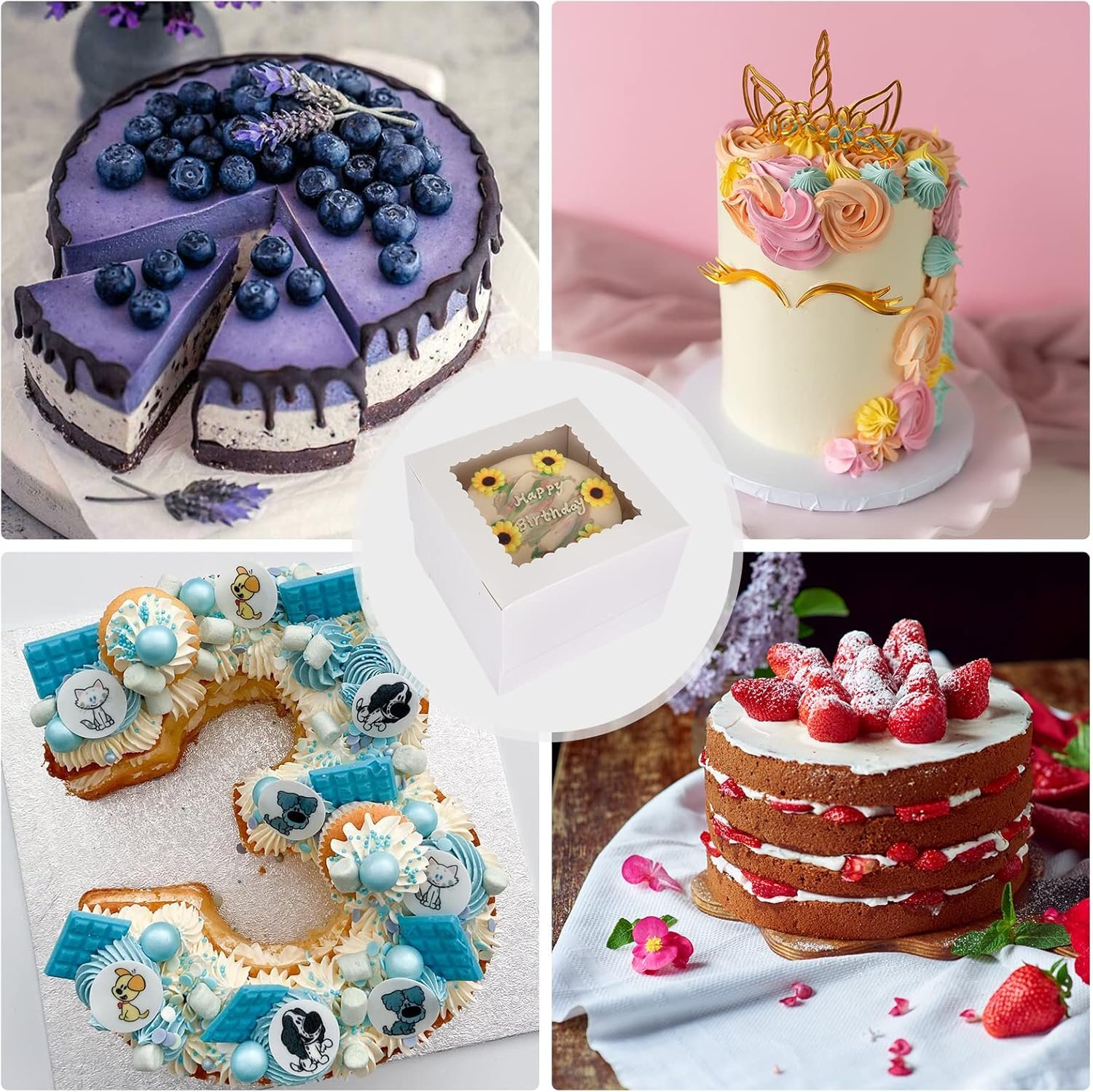 Großhandel 20 Stück Kuchenboxen, 10x10x8 Zoll hohe Kuchenbox mit Fenster, weiße Bäckerei-Box, große Backboxen für Valentinstag, Muttertag, Gebäck, Kuchen, Desserts mit individuellem Logo, hergestellt von einem zuverlässigen Lieferanten. Großhandel 20 Stück Kuchenboxen, 10x10x8 Zoll hohe Kuchenbox mit Fenster, weiße Bäckerei-Box, große Backboxen für Valentinstag, Muttertag, Gebäck, Kuchen, Desserts mit individuellem Logo, hergestellt von einem zuverlässigen Lieferanten.