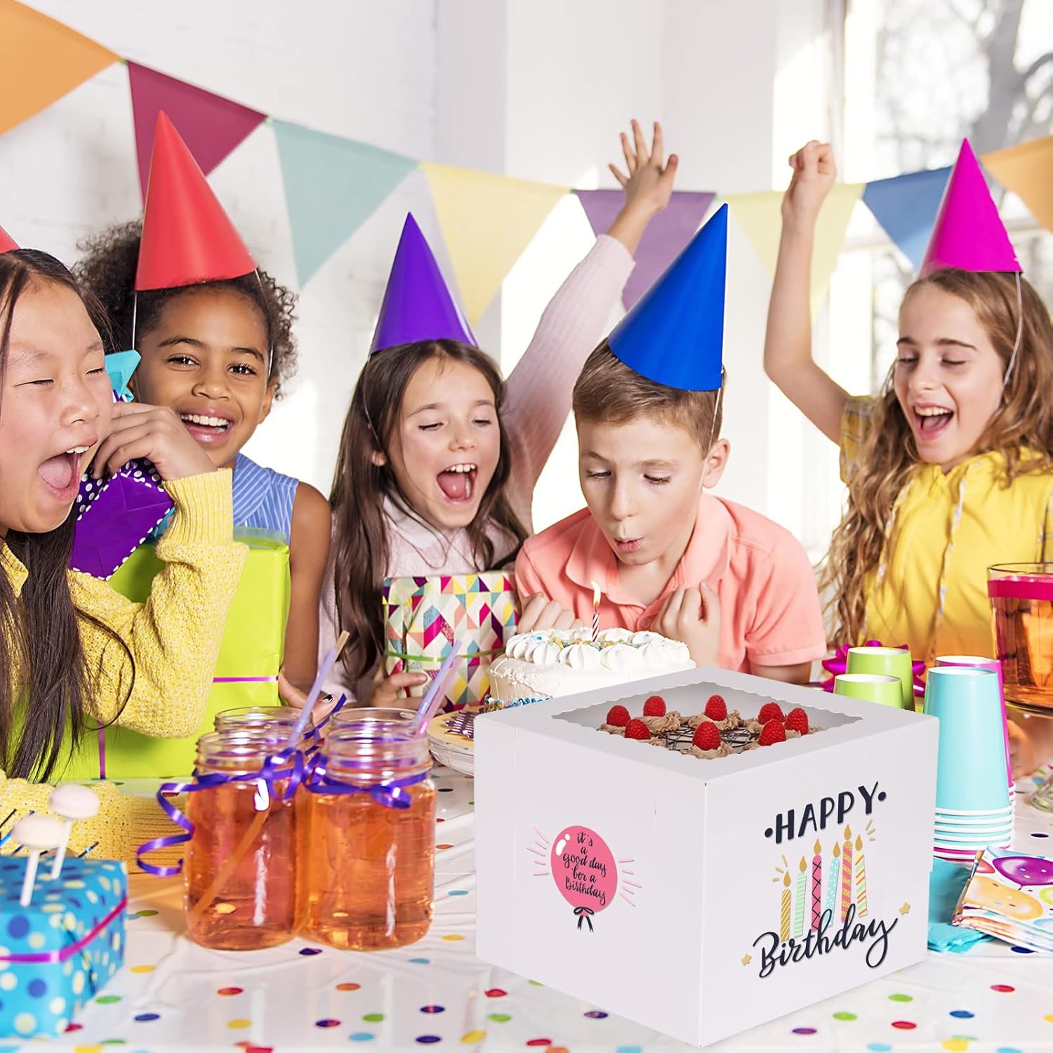 Großhandel 20 Stück Kuchenboxen, 10x10x8 Zoll hohe Kuchenbox mit Fenster, weiße Bäckerei-Box, große Backboxen für Valentinstag, Muttertag, Gebäck, Kuchen, Desserts mit individuellem Logo, hergestellt von einem zuverlässigen Lieferanten. Großhandel 20 Stück Kuchenboxen, 10x10x8 Zoll hohe Kuchenbox mit Fenster, weiße Bäckerei-Box, große Backboxen für Valentinstag, Muttertag, Gebäck, Kuchen, Desserts mit individuellem Logo, hergestellt von einem zuverlässigen Lieferanten.