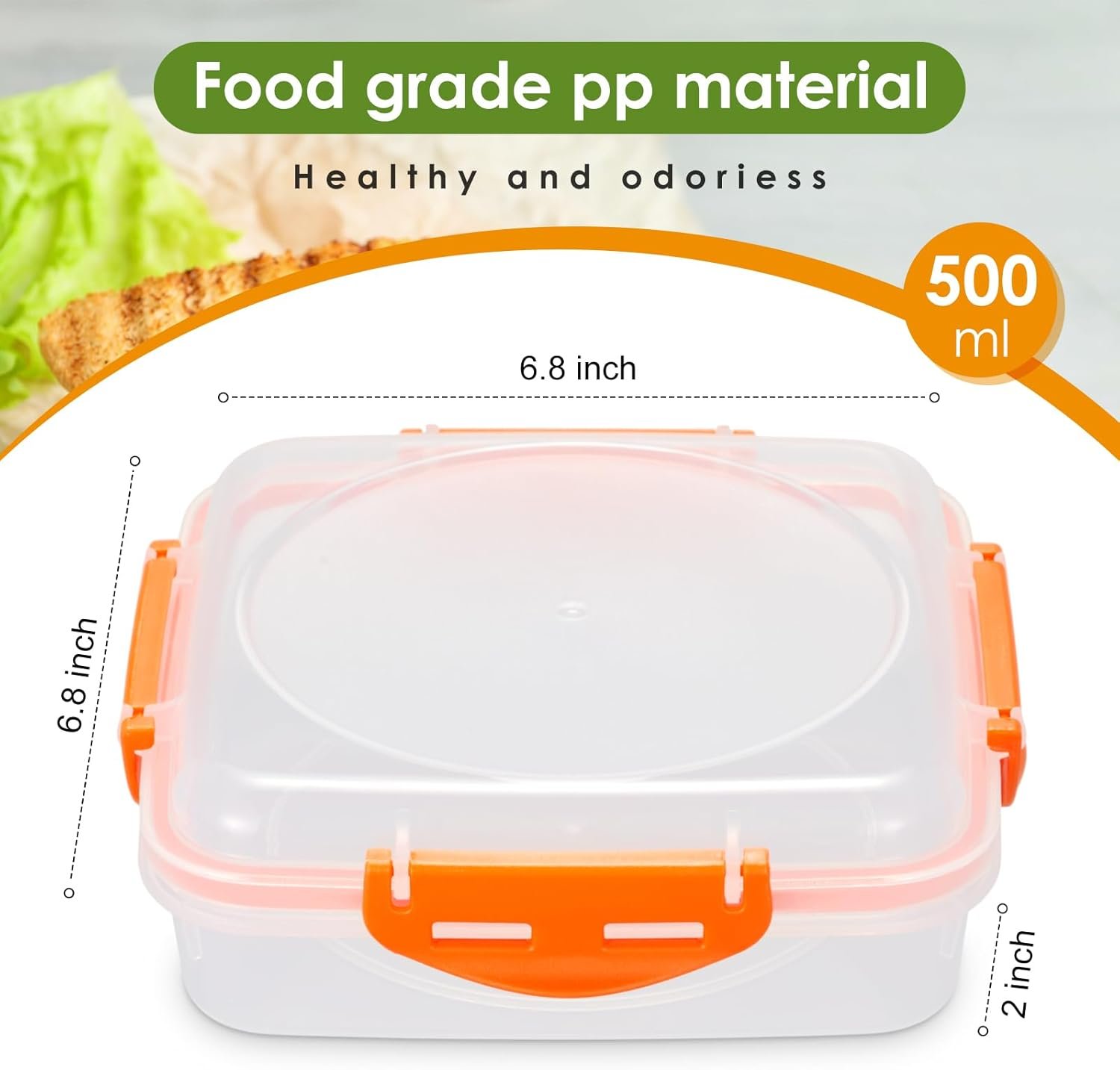Großhandel 6 Stück Sandwichbehälter 17 oz Kunststoff Lunchbox mit Snap-Deckeln, wiederverwendbar, mikrowellen- und spülmaschinengeeignet für Erwachsene, lecksicher für die Nahrungsmittelaufbewahrung bei der Arbeit und auf Reisen, OEM. Großhandel 6 Stück Sandwichbehälter 17 oz Kunststoff Lunchbox mit Snap-Deckeln, wiederverwendbar, mikrowellen- und spülmaschinengeeignet für Erwachsene, lecksicher für die Nahrungsmittelaufbewahrung bei der Arbeit und auf Reisen, OEM.