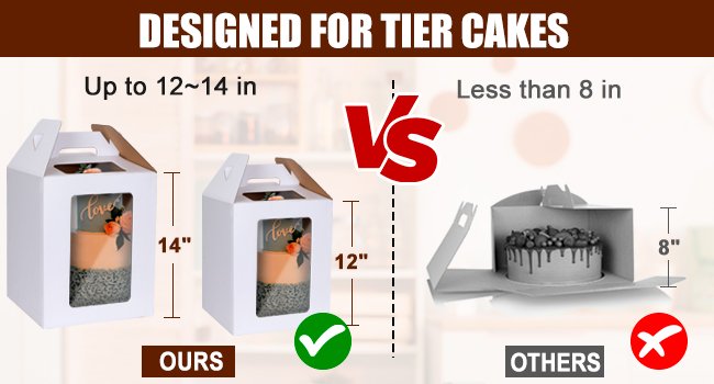 Großhandel Tier Kuchenboxen 12x12x14 IN, 6 Pack mit Cake Boards, OEM Einweg Kuchen-Träger mit 4 Fenstern für Hochzeit, Geburtstag, Party, Hersteller von Backzubehör.