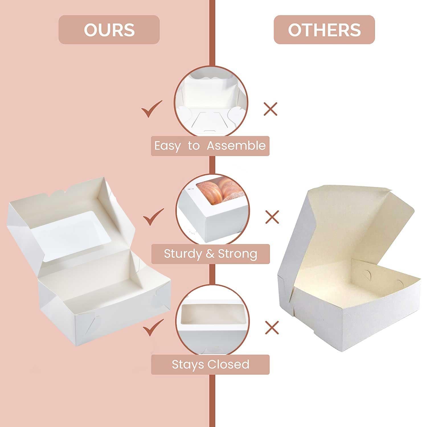 Großhandel 30 Packung Geschenkboxen für Süßigkeiten – Cookie Boxen mit Fenster für Geschenke – 9x6x3 Zoll kleine Cookie Behälter für Erdbeeren, Cupcakes, Bonbons, Charcuterie, Gebäck, Donuts, Backwaren – Individuelles Logo, Hersteller für Bulk-Verkäufe