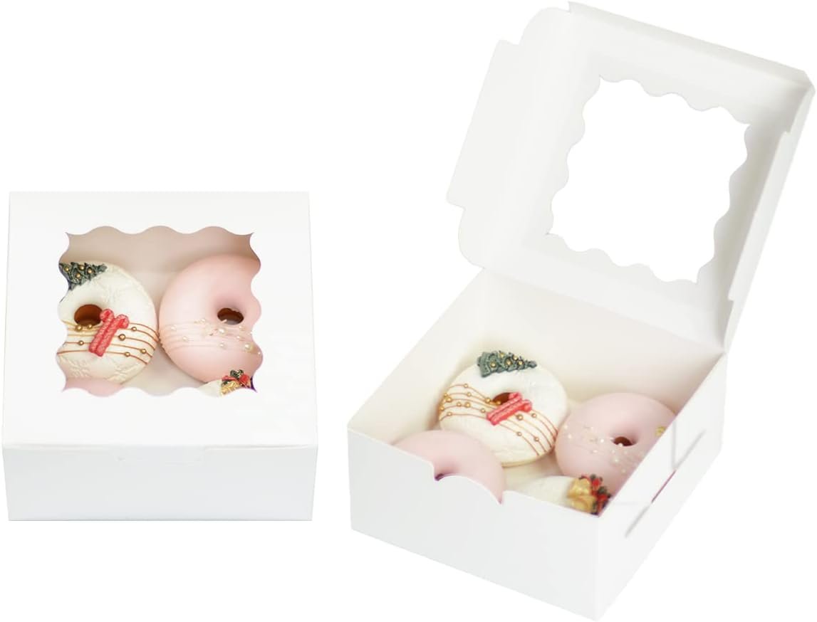 Großhandel 30er-Pack Pastetenschachteln mit Fenster 6x6x3 Zoll für Macarons und Kekse, individuell gestaltbare Verpackungen vom Lieferant