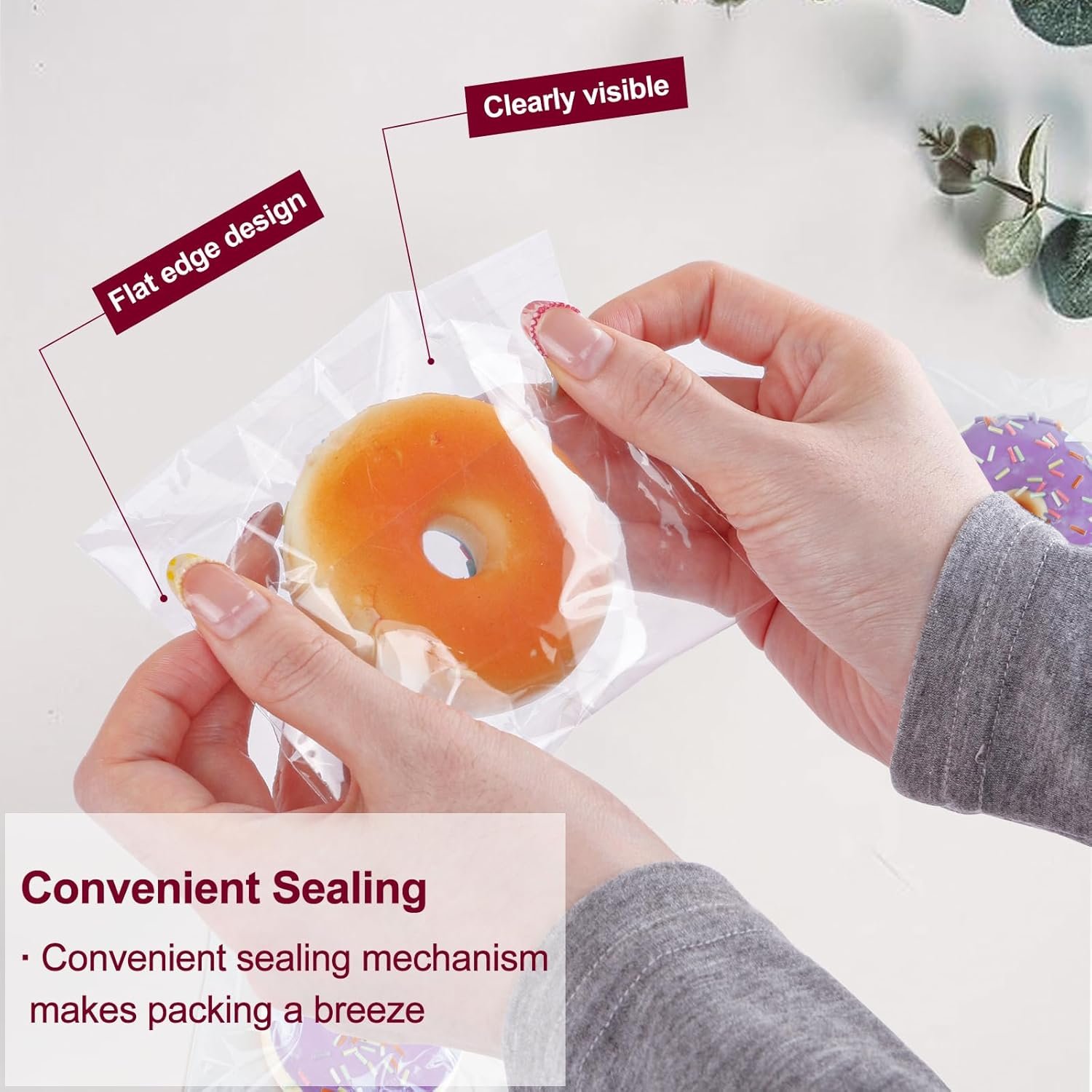 Großhandel 300 Stück transparente selbstverschließende Zellophantüten für Kekse, Süßigkeiten und Brot (5x6 Zoll) - individuelle Logo, Hersteller, Bulk Großhandel 300 Stück transparente selbstverschließende Zellophantüten für Kekse, Süßigkeiten und Brot (5x6 Zoll) - individuelle Logo, Hersteller, Bulk