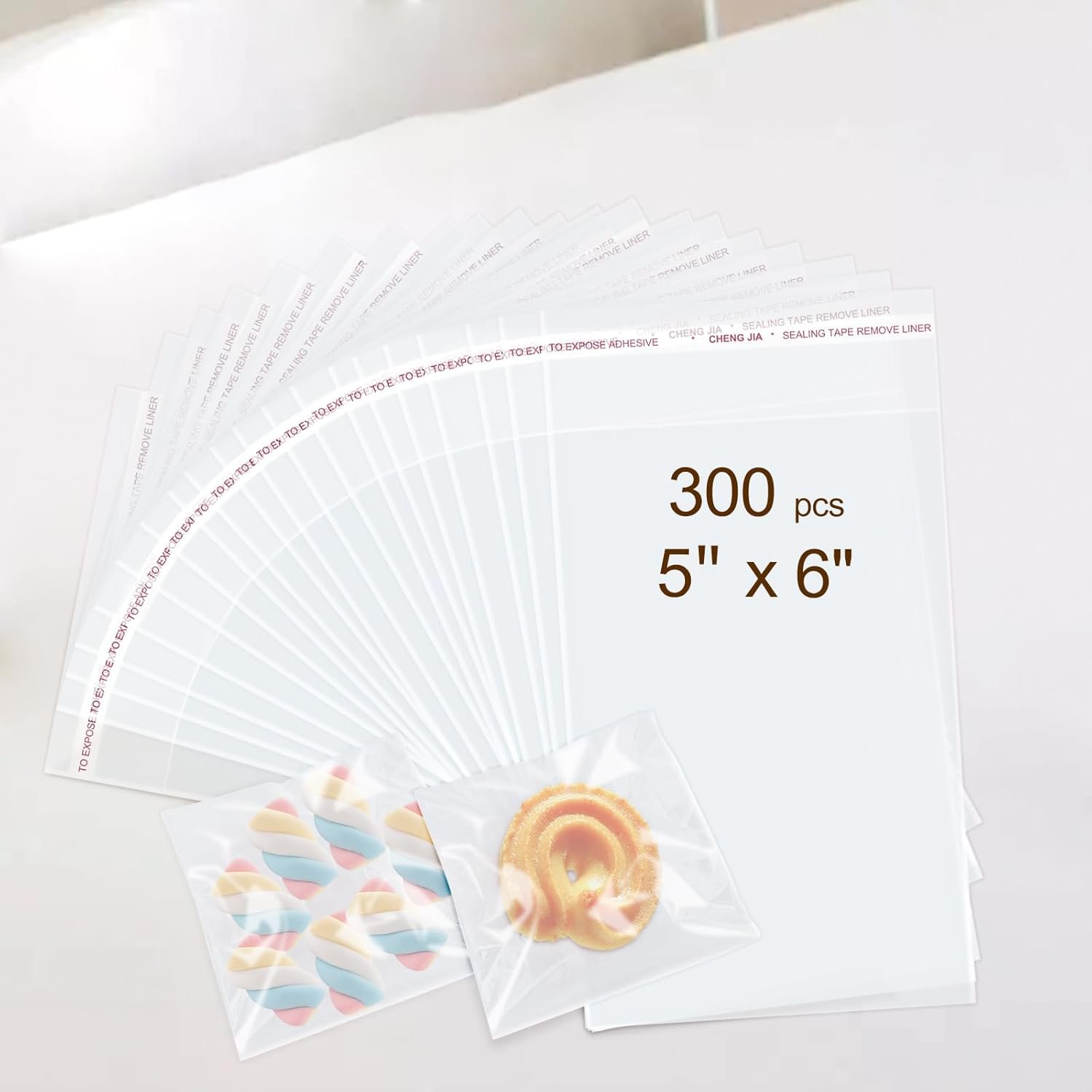 Großhandel 300 Stück transparente selbstverschließende Zellophantüten für Kekse, Süßigkeiten und Brot (5x6 Zoll) - individuelle Logo, Hersteller, Bulk Großhandel 300 Stück transparente selbstverschließende Zellophantüten für Kekse, Süßigkeiten und Brot (5x6 Zoll) - individuelle Logo, Hersteller, Bulk