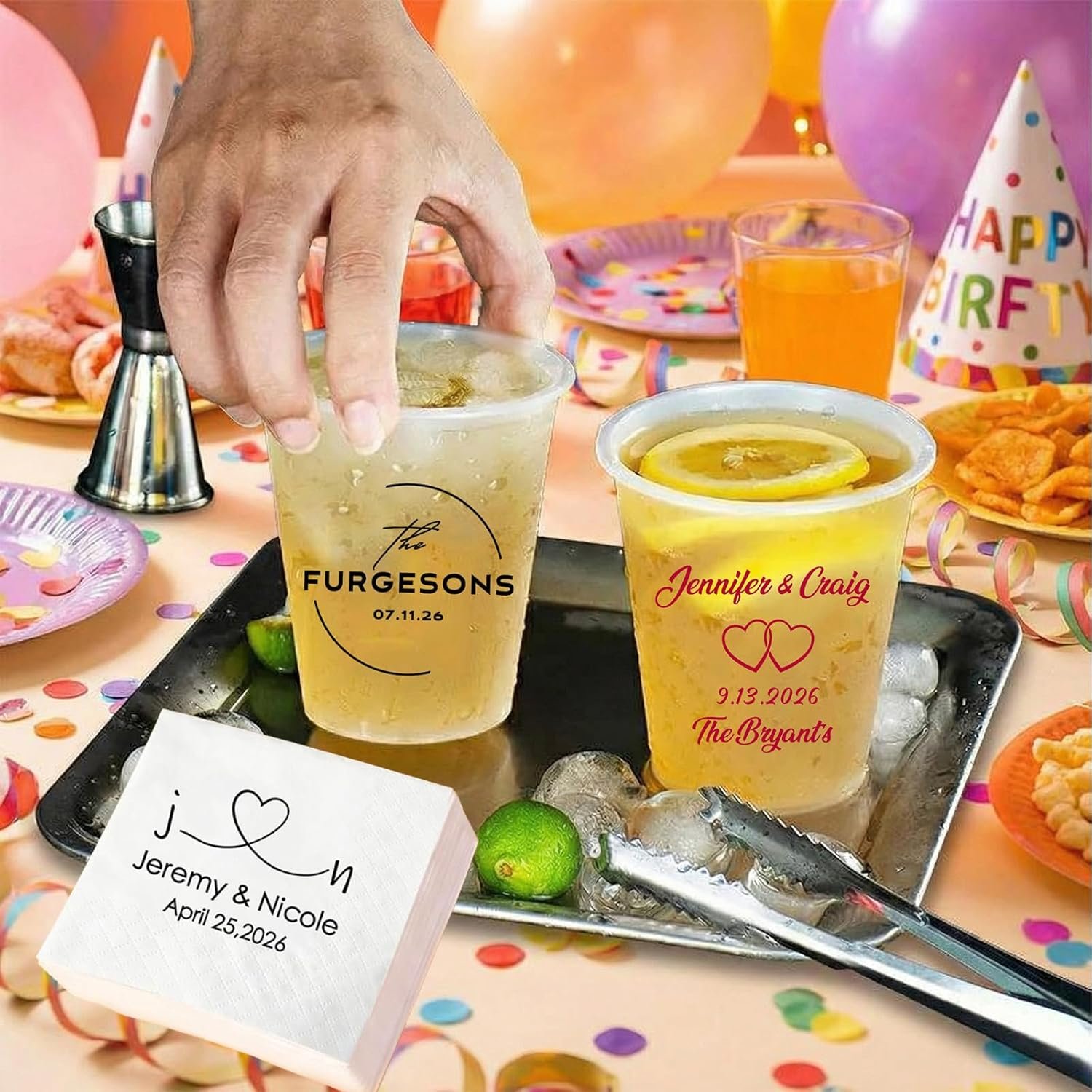 Großhandel 200 Stück personalisierte Einweg frosted Plastikbecher und Servietten Set, individuell mit Logo, ideal für Hochzeiten, Cocktails und Geburtstagsfeiern, Hersteller von maßgeschneiderten Lösungen für jeden Anlass. Großhandel 200 Stück personalisierte Einweg frosted Plastikbecher und Servietten Set, individuell mit Logo, ideal für Hochzeiten, Cocktails und Geburtstagsfeiern, Hersteller von maßgeschneiderten Lösungen für jeden Anlass.