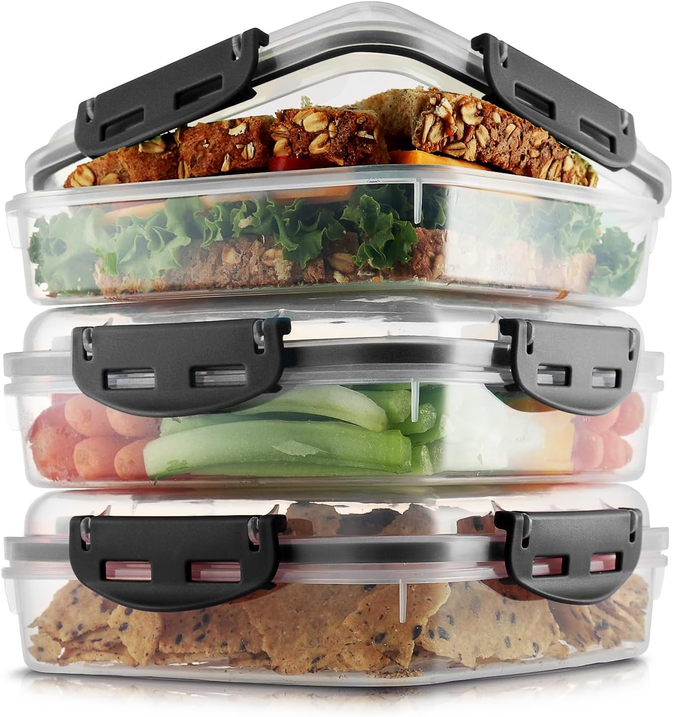 Großhandel Sandwichboxen für Lunchboxen | Reusable Sandwich Container 3er Pack | BPA-frei und individuelles Logo