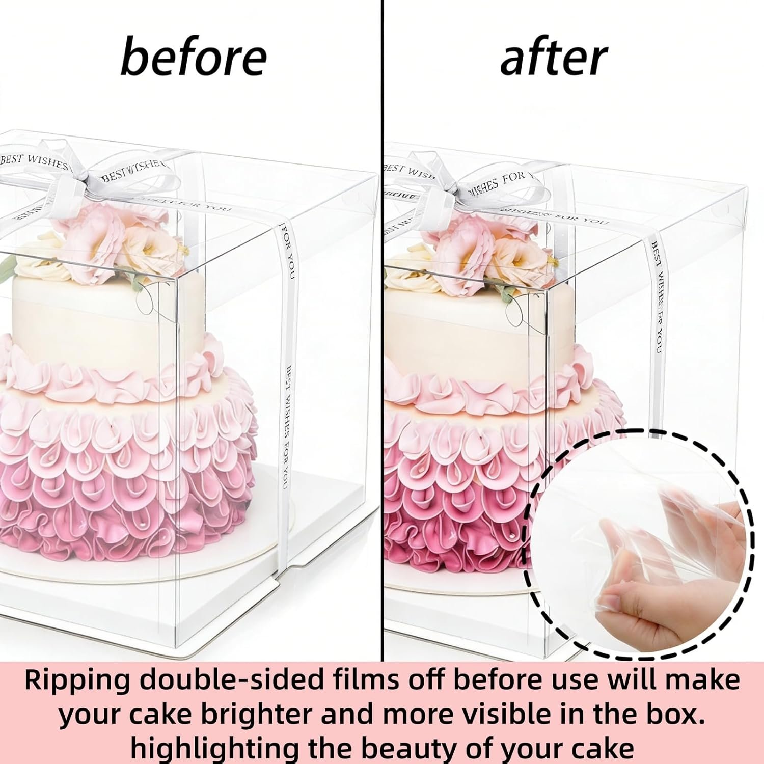 Großhandel 6 Stücke transparente Tortenbox mit Schleife 2-Layer 10x10x10 Zoll, Cake Carrier Box mit Deckeln, PET hohe Tortenverpackungsboxen, individuelles Logo für Geschenke zu Muttertag, Geburtstag, Hochzeit und Festivitäten. Großhandel 6 Stücke transparente Tortenbox mit Schleife 2-Layer 10x10x10 Zoll, Cake Carrier Box mit Deckeln, PET hohe Tortenverpackungsboxen, individuelles Logo für Geschenke zu Muttertag, Geburtstag, Hochzeit und Festivitäten.