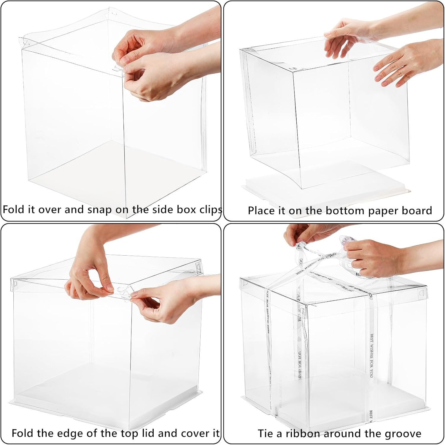 Großhandel 6 Stücke transparente Tortenbox mit Schleife 2-Layer 10x10x10 Zoll, Cake Carrier Box mit Deckeln, PET hohe Tortenverpackungsboxen, individuelles Logo für Geschenke zu Muttertag, Geburtstag, Hochzeit und Festivitäten. Großhandel 6 Stücke transparente Tortenbox mit Schleife 2-Layer 10x10x10 Zoll, Cake Carrier Box mit Deckeln, PET hohe Tortenverpackungsboxen, individuelles Logo für Geschenke zu Muttertag, Geburtstag, Hochzeit und Festivitäten.