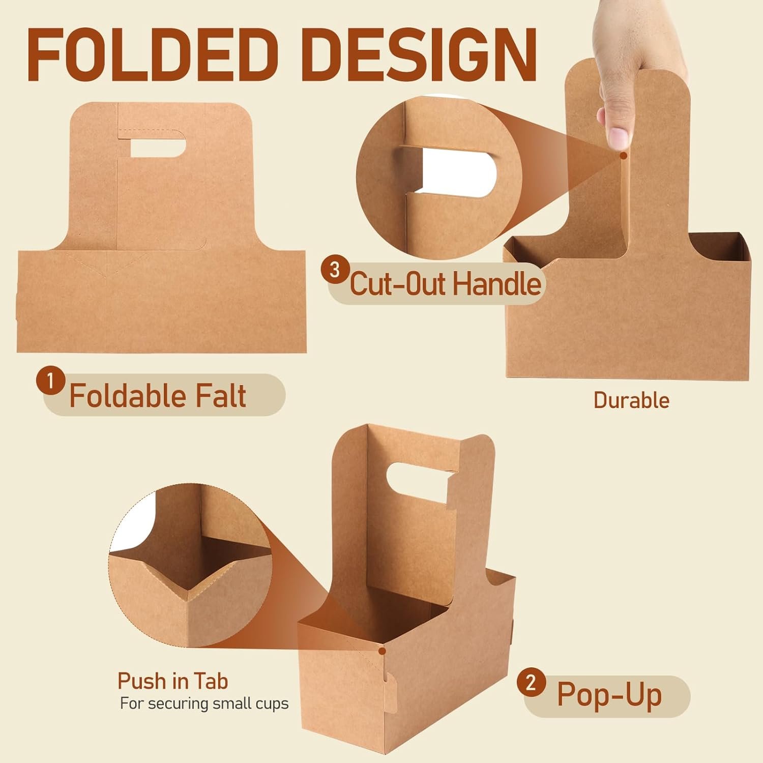 Großhandel 50 Stück 2-Becher Einweg Getränke-Träger mit Griff, Kraft-Papier-Tragbehälter für heiße oder kalte Getränke, förderlich für die Lieferung von Kaffee und Getränken, Individuelles Logo, OEM Verpackung im floralen Design Großhandel 50 Stück 2-Becher Einweg Getränke-Träger mit Griff, Kraft-Papier-Tragbehälter für heiße oder kalte Getränke, förderlich für die Lieferung von Kaffee und Getränken, Individuelles Logo, OEM Verpackung im floralen Design