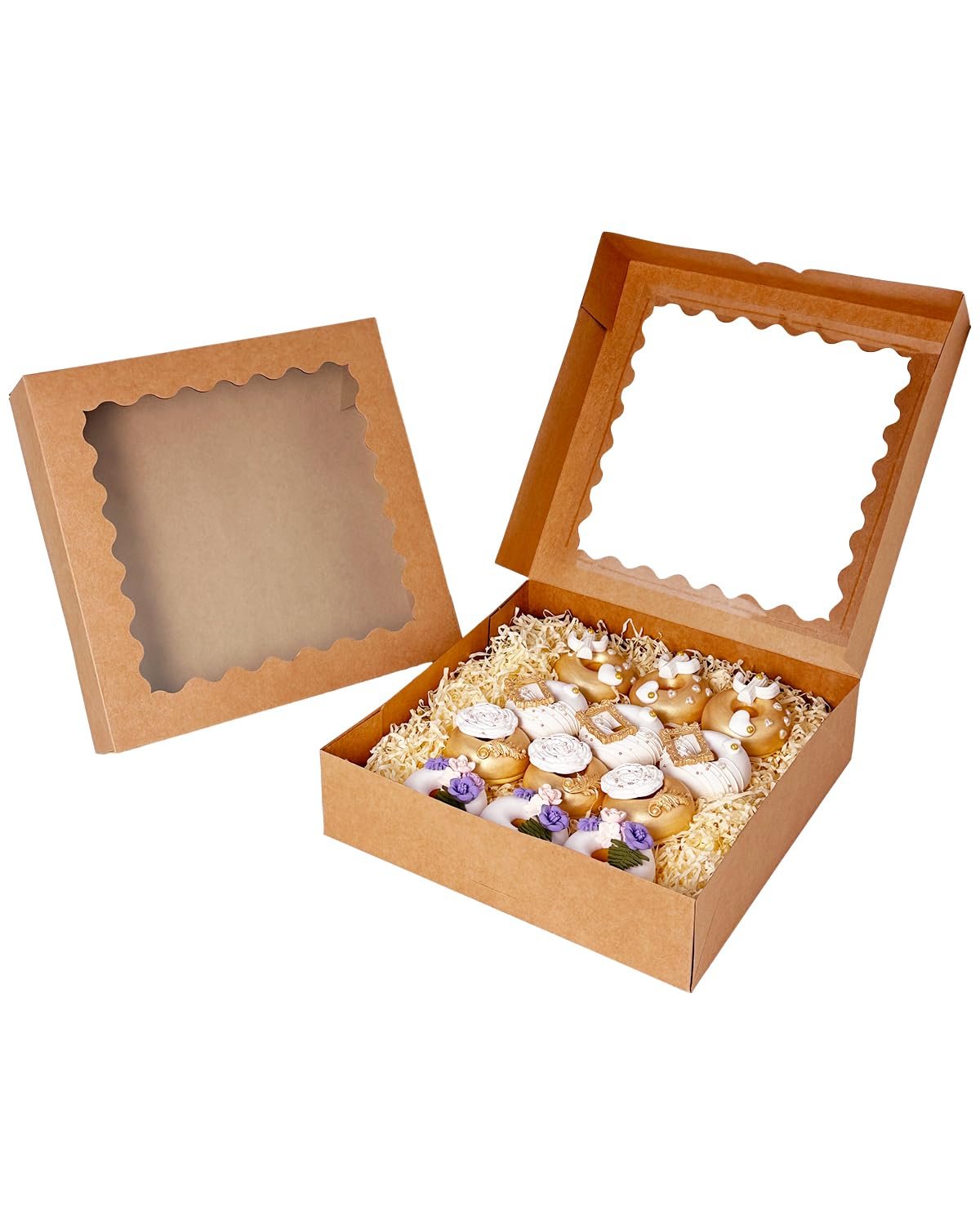 Großhandel 20 Stück braune Pie-Boxen 12x12x3 Zoll einfach zusammenzubauen für Macarons und Cookies mit Fenster von Hersteller für Backwaren OEM Großhandel 20 Stück braune Pie-Boxen 12x12x3 Zoll einfach zusammenzubauen für Macarons und Cookies mit Fenster von Hersteller für Backwaren OEM