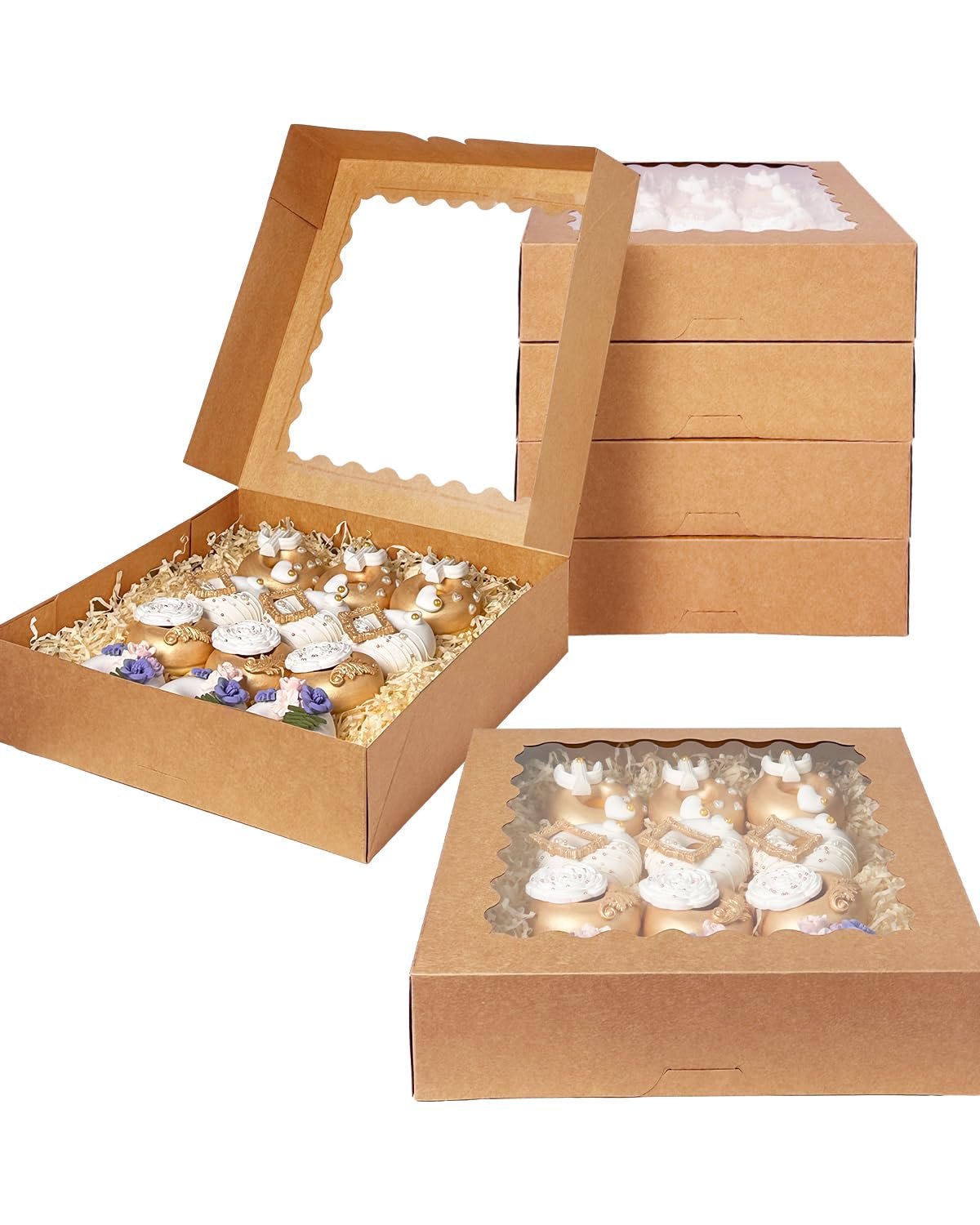 Großhandel 20 Stück braune Pie-Boxen 12x12x3 Zoll einfach zusammenzubauen für Macarons und Cookies mit Fenster von Hersteller für Backwaren OEM Großhandel 20 Stück braune Pie-Boxen 12x12x3 Zoll einfach zusammenzubauen für Macarons und Cookies mit Fenster von Hersteller für Backwaren OEM