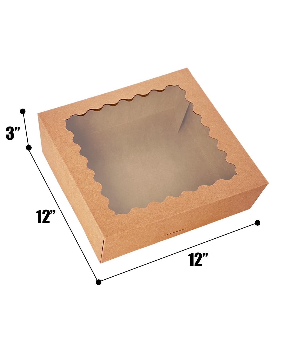 Großhandel 20 Stück braune Pie-Boxen 12x12x3 Zoll einfach zusammenzubauen für Macarons und Cookies mit Fenster von Hersteller für Backwaren OEM Großhandel 20 Stück braune Pie-Boxen 12x12x3 Zoll einfach zusammenzubauen für Macarons und Cookies mit Fenster von Hersteller für Backwaren OEM