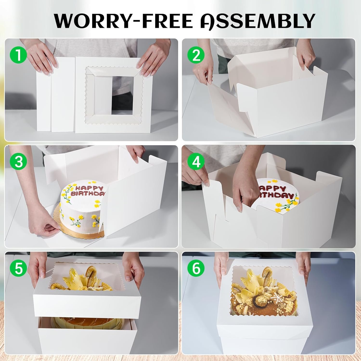 Großhandel 15 Stück 10x10x8 Zoll hohe Kuchenboxen mit Fenster, große Kartonbackboxen für Käsekuchen, Kuchen, Pies, Hochzeit und Geburtstag mit 90 Stickern für individuelle Logos, Hersteller von Backzubehör. Großhandel 15 Stück 10x10x8 Zoll hohe Kuchenboxen mit Fenster, große Kartonbackboxen für Käsekuchen, Kuchen, Pies, Hochzeit und Geburtstag mit 90 Stickern für individuelle Logos, Hersteller von Backzubehör.